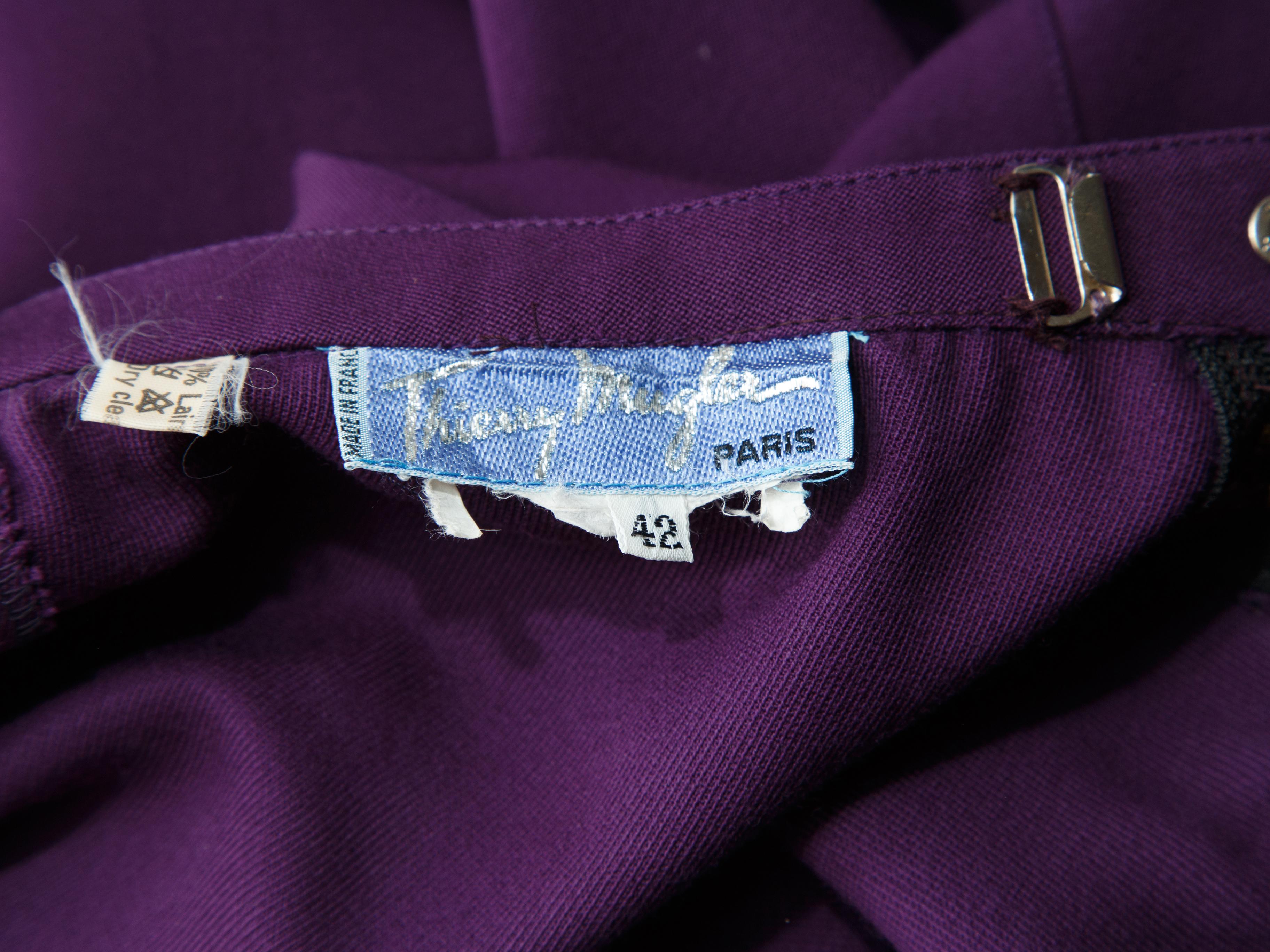Women's Thierry Mugler Purple 1980s Wool Skirt Suit Set