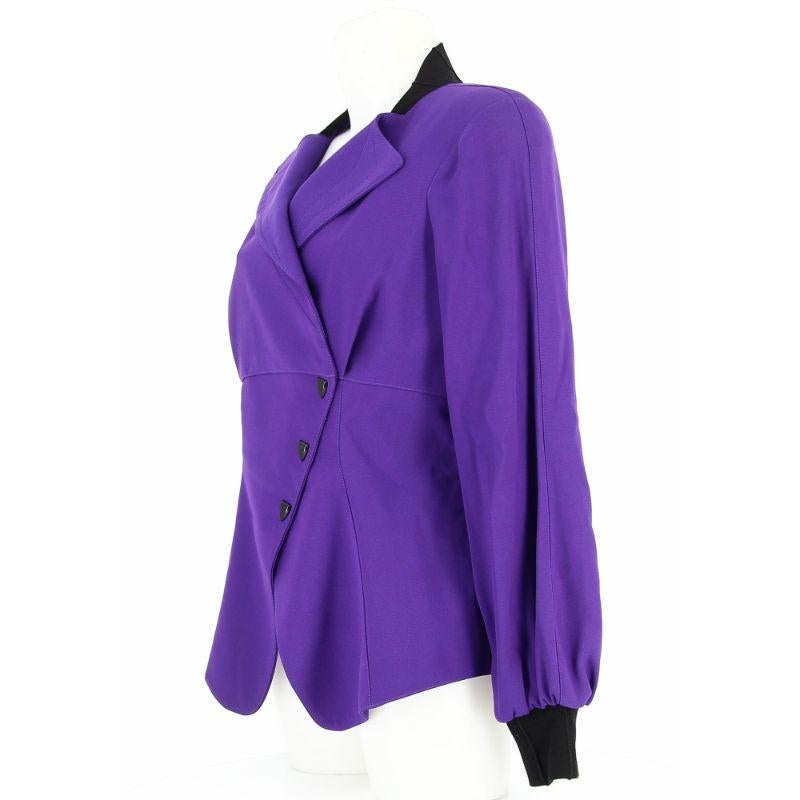 Women's Thierry Mugler Purple Jacket in Size 36