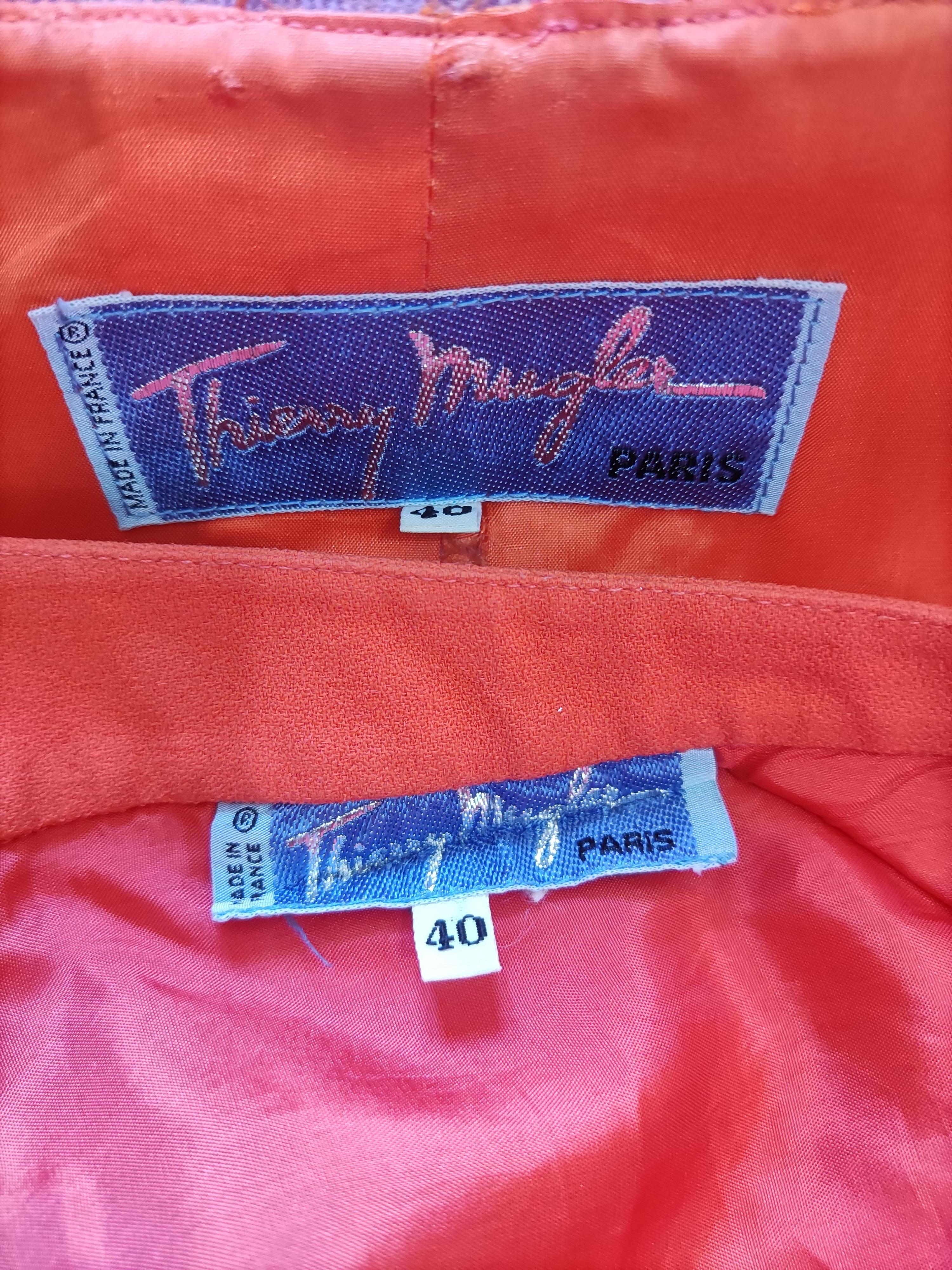 Thierry Mugler Rainbow Arc En Ciel S/S 1990 Couture Structured Ensemble Suit For Sale 12