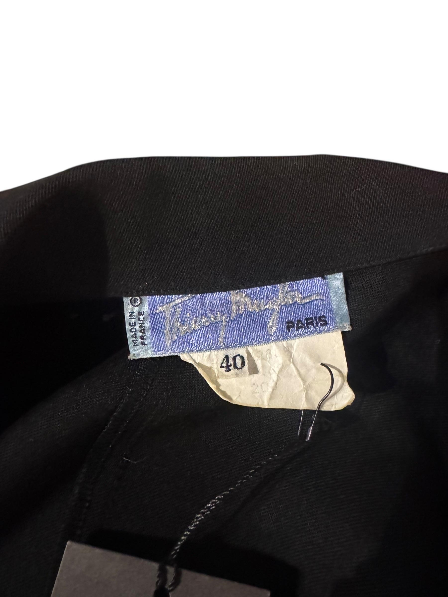 Thierry Mugler RARE Black Ruffled Runway Wool Suit Dress Coat, 1989 collection im Angebot 11