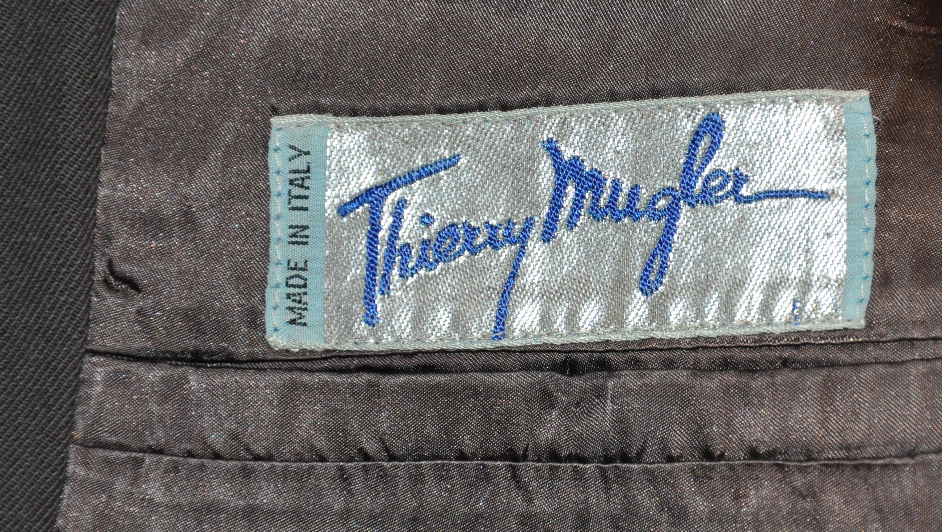 Thierry Mugler Rare Iconic Men's Taupe Wool Snap-Front Jacket  In Good Condition For Sale In New York, NY