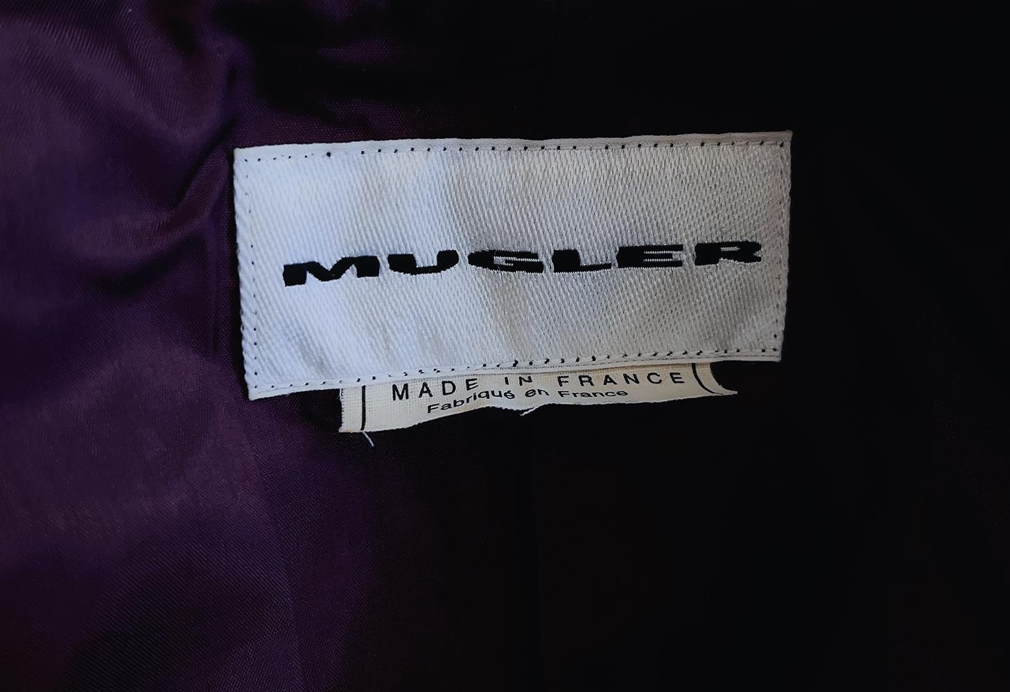 Thierry Mugler Seltene lila Illusion-Jacke mit Drapierungsmuster Damen im Angebot
