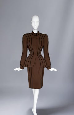 Thierry Mugler Rare Sculptural Ensemble FW 1986 "Les Milteuses" Suit