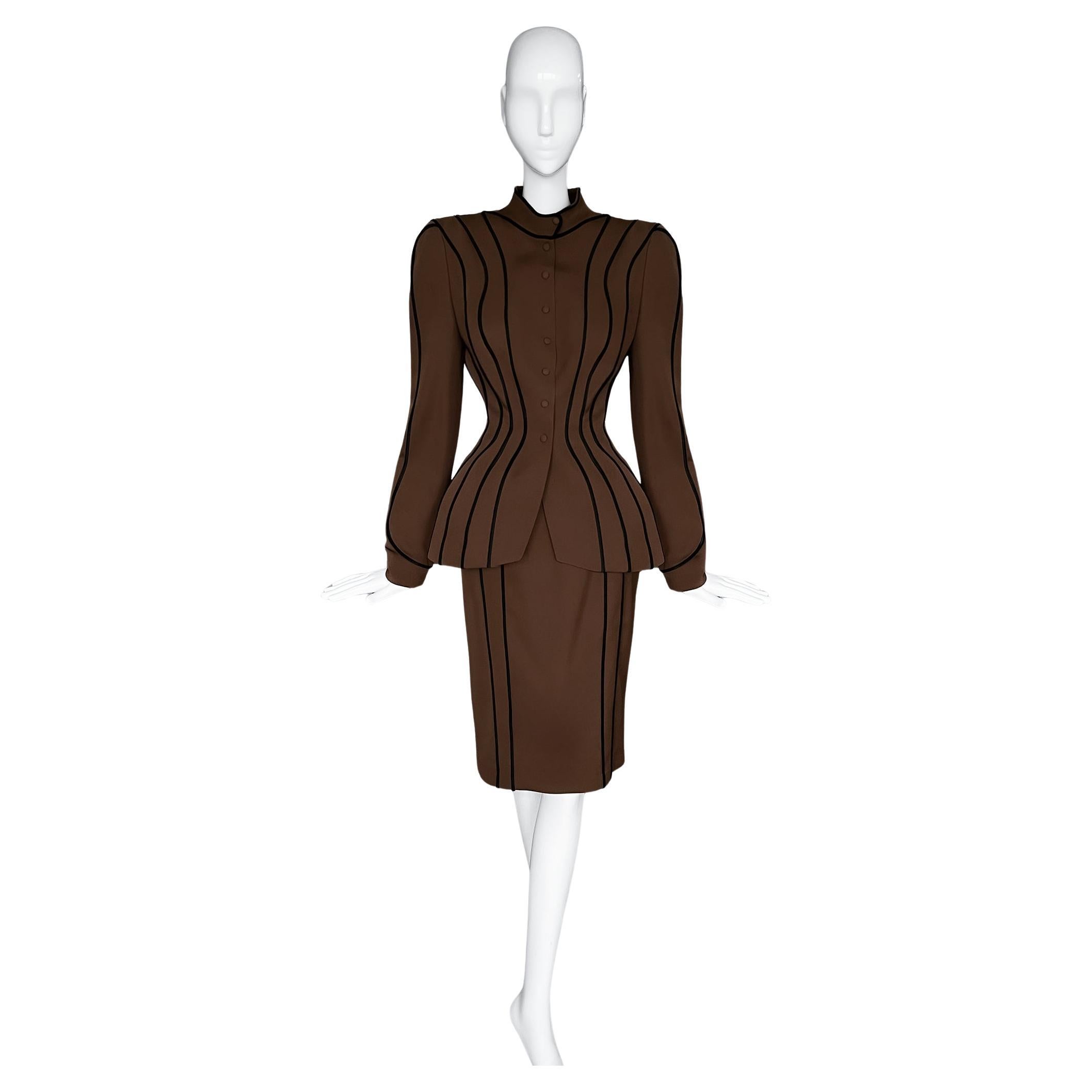 Thierry Mugler Rare Sculptural Ensemble FW 1986 "Les Milteuses" Suit For Sale