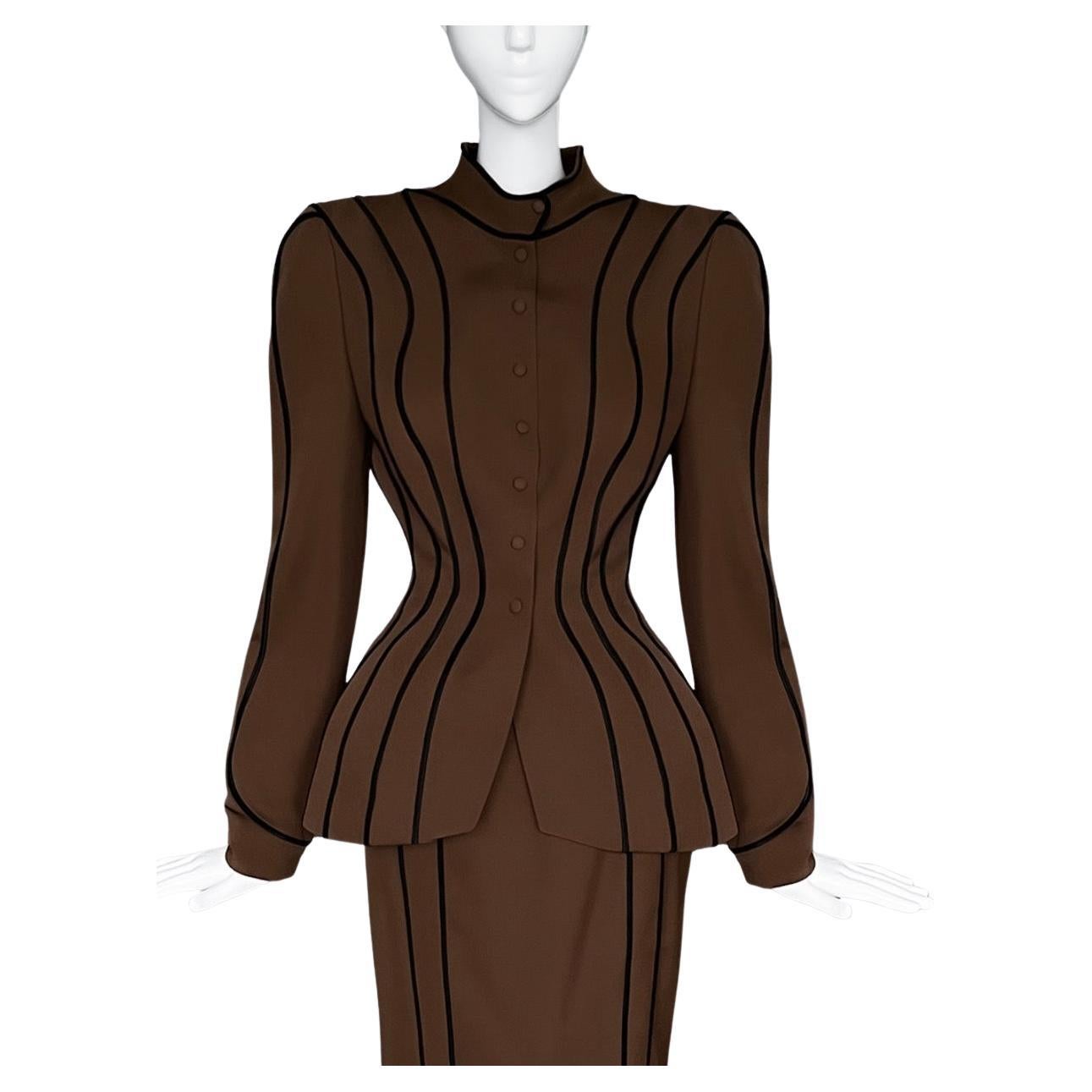 Thierry Mugler Rare Sculptural Ensemble FW 1986 "Les Milteuses" Suit