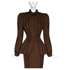 Retro Thierry Mugler Rare Sculptural Ensemble FW 1986 "Les Milteuses" Suit