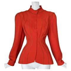 Retro Thierry Mugler Rare Sculptural Jacket FW 1986 "Les Milteuses"