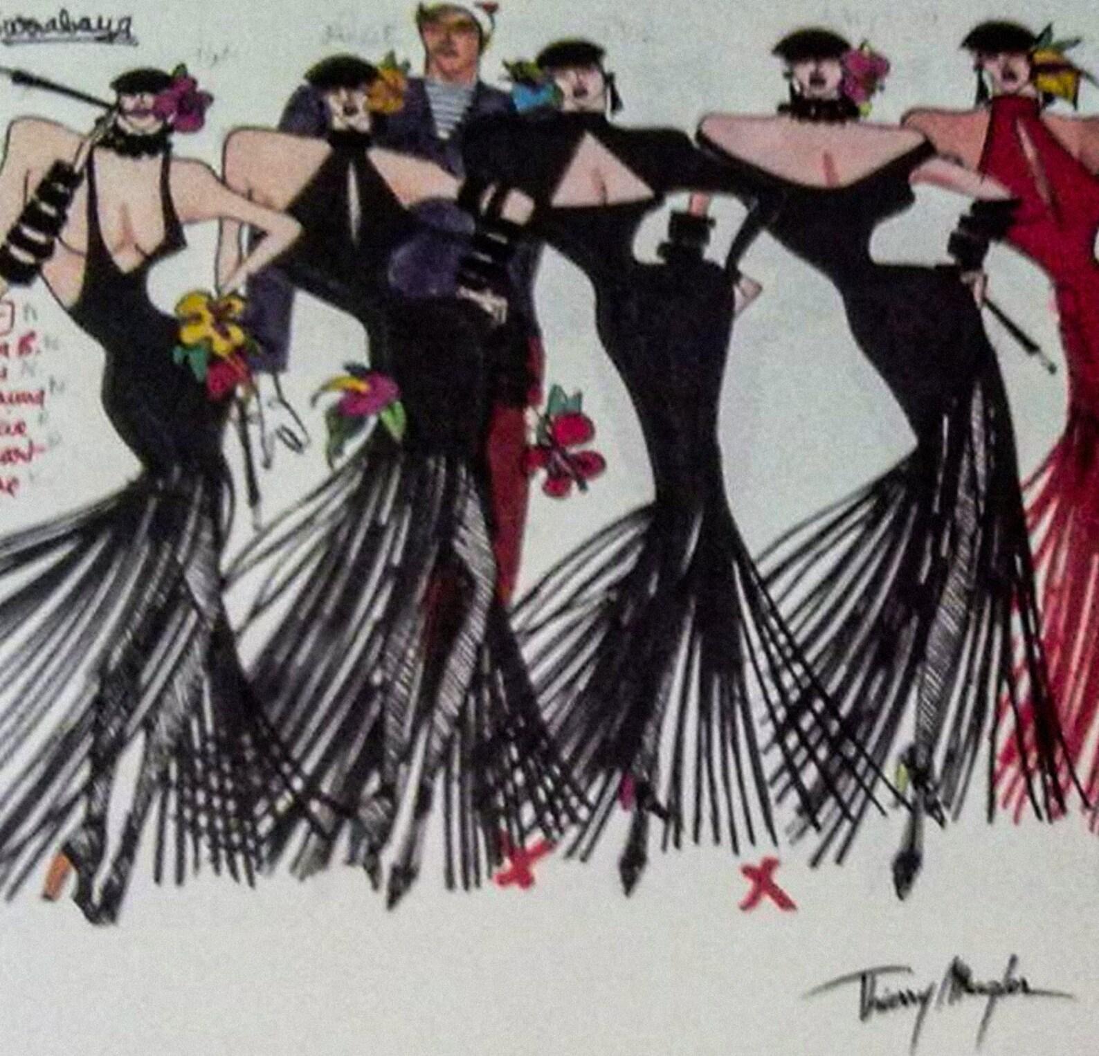 Thierry Mugler Seltenes Sexy Vintage Lillac-Kleid in Lillac-Optik Damen