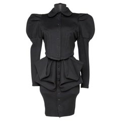 Thierry Mugler rare vintage skirt suit in black 