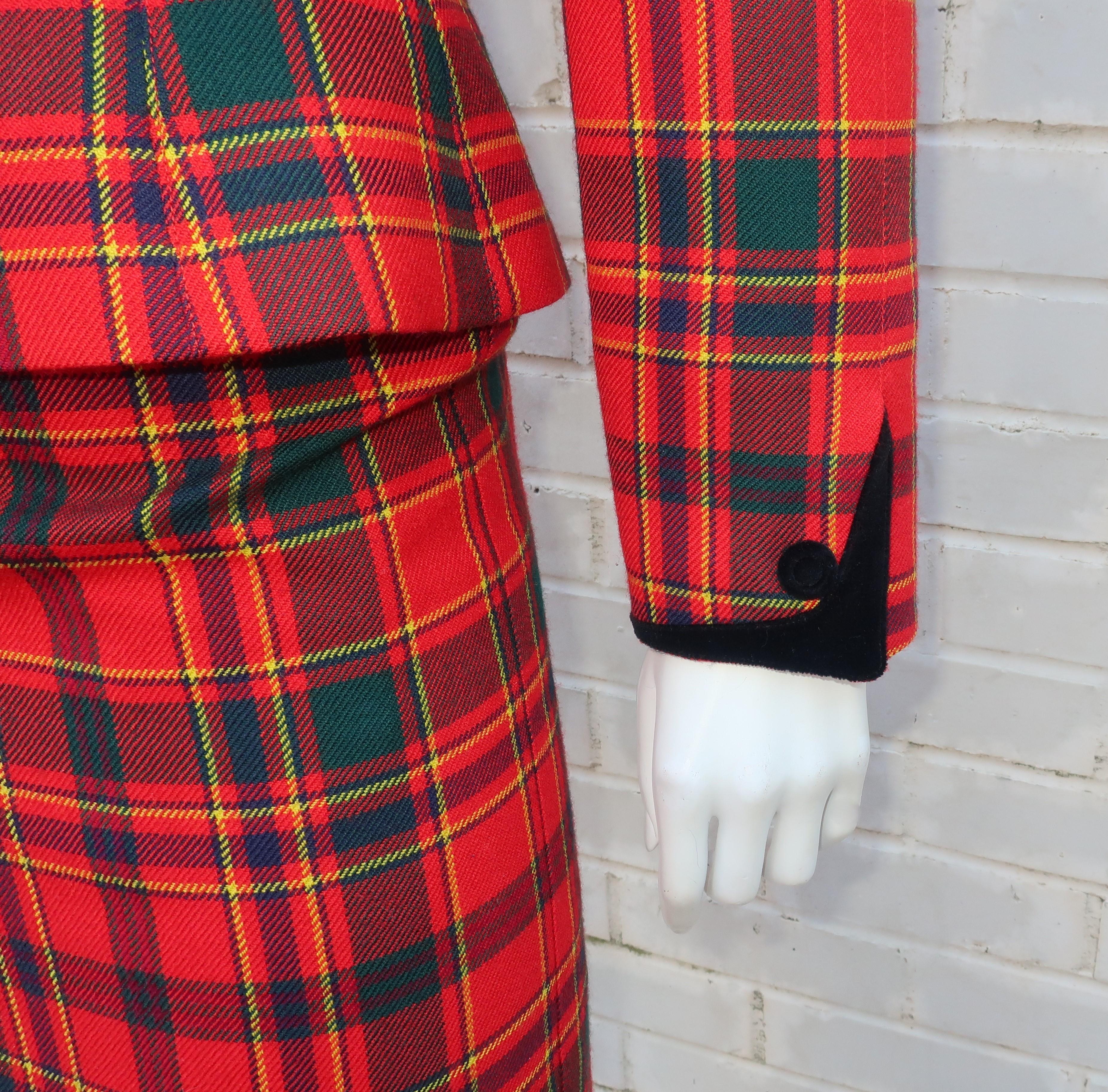 womens red plaid suit