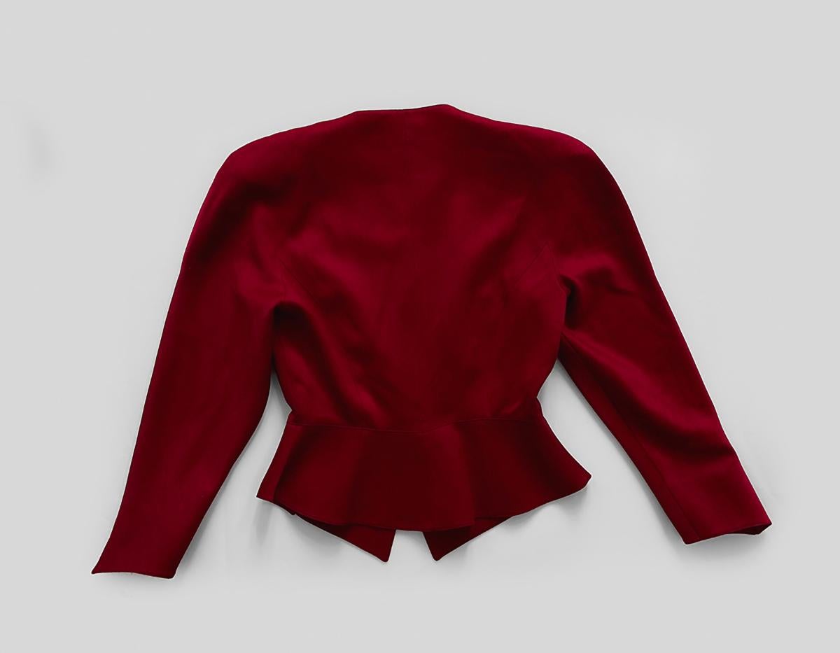 Thierry Mugler Red Silver Bullet Blazer Jacket Hiver Buick collection FW 1989 For Sale 7