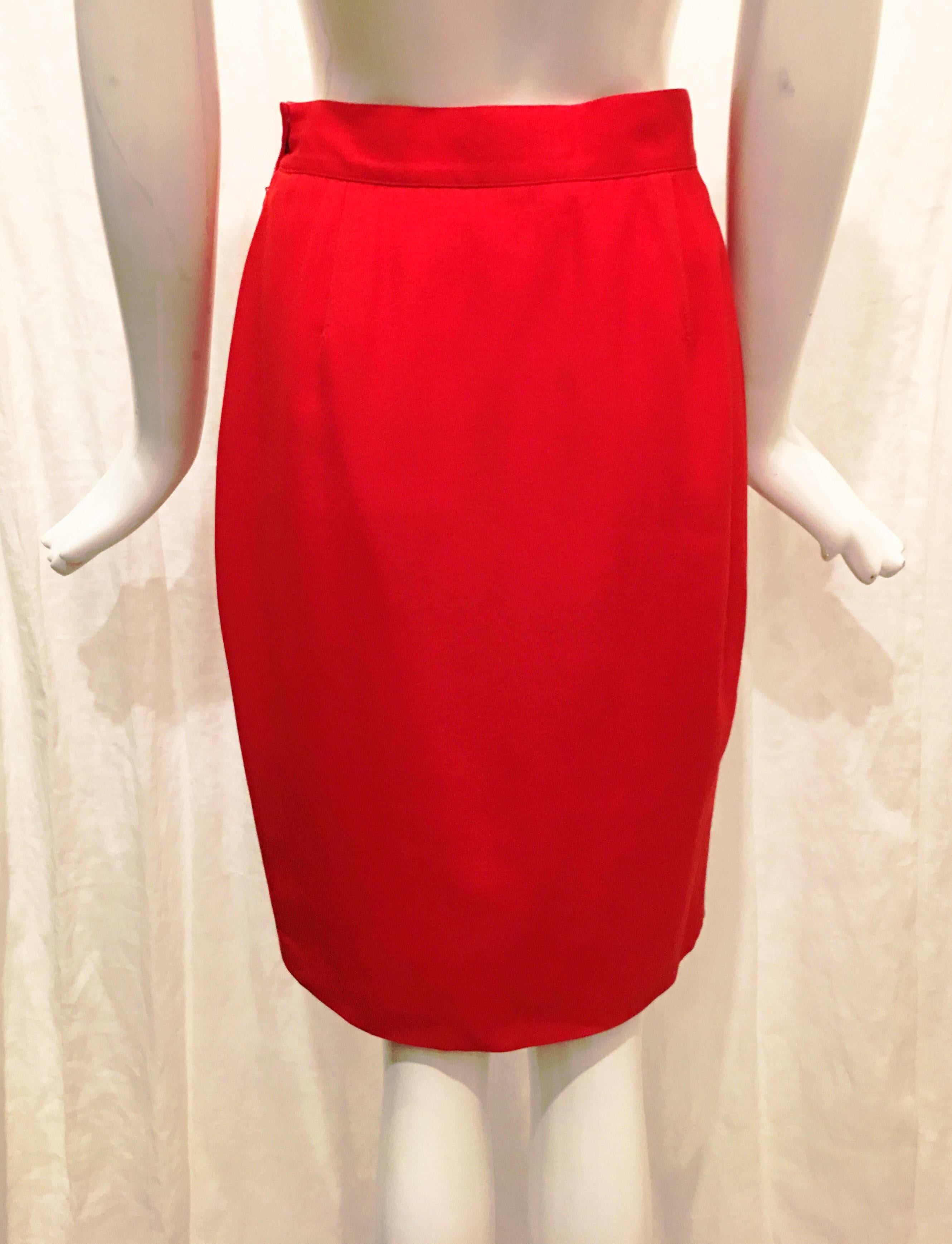Thierry Mugler Red Suit Skirt  In Excellent Condition For Sale In Brooklyn, NY