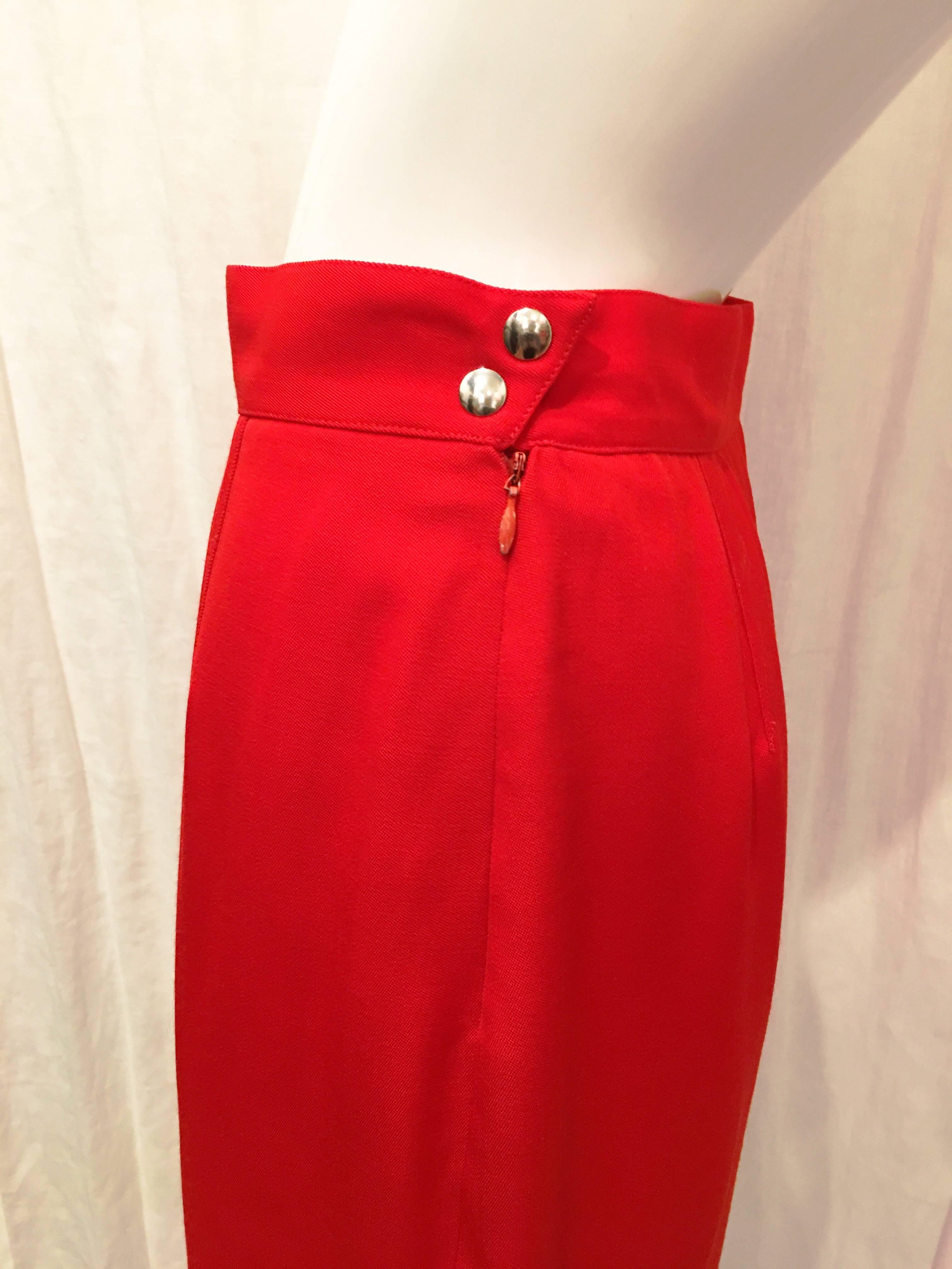 Women's or Men's Thierry Mugler Red Suit Skirt  For Sale