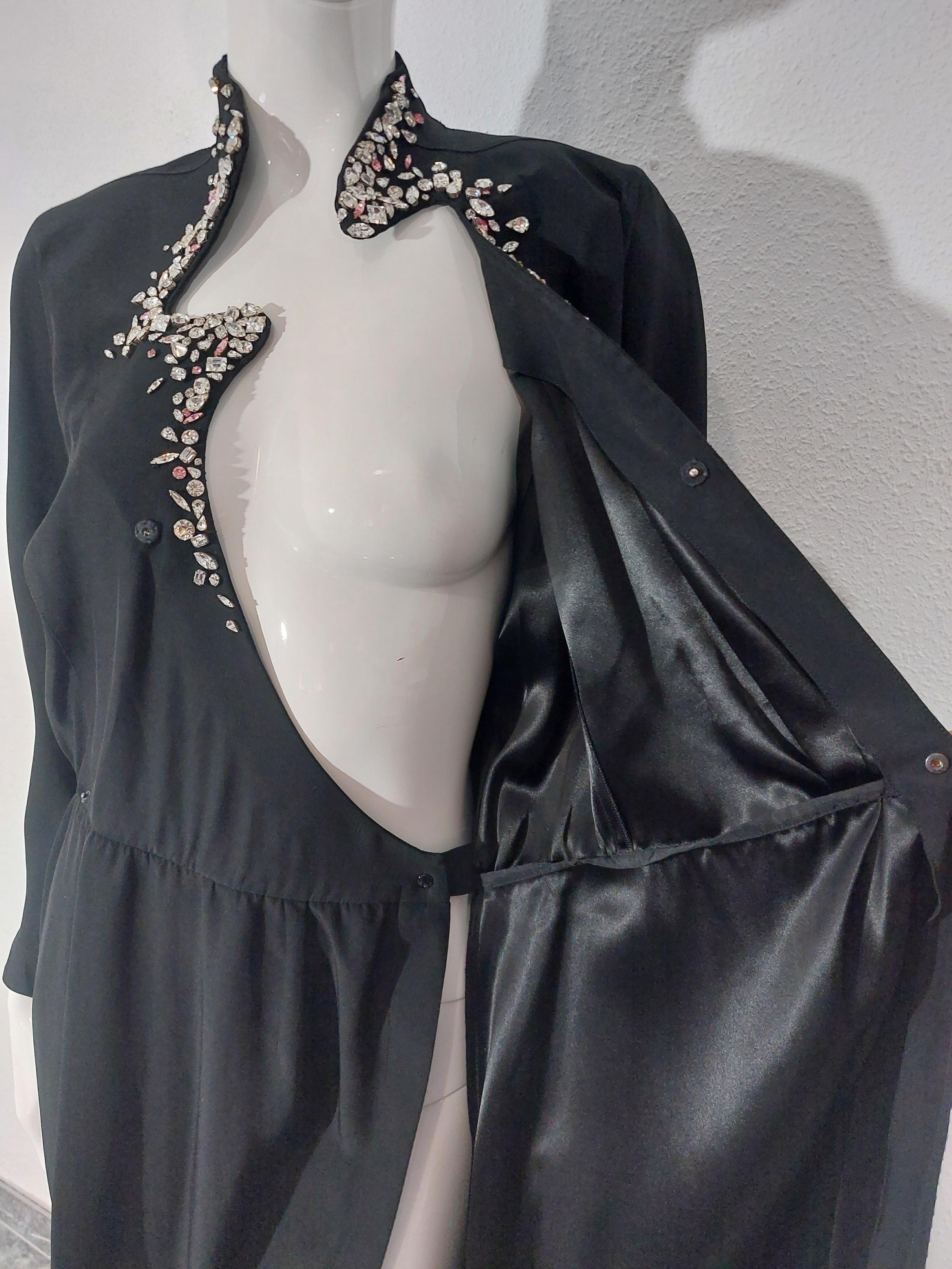 Thierry Mugler Rhinestone Stone Strass Diamond Evenening Couture Gown Dress For Sale 7