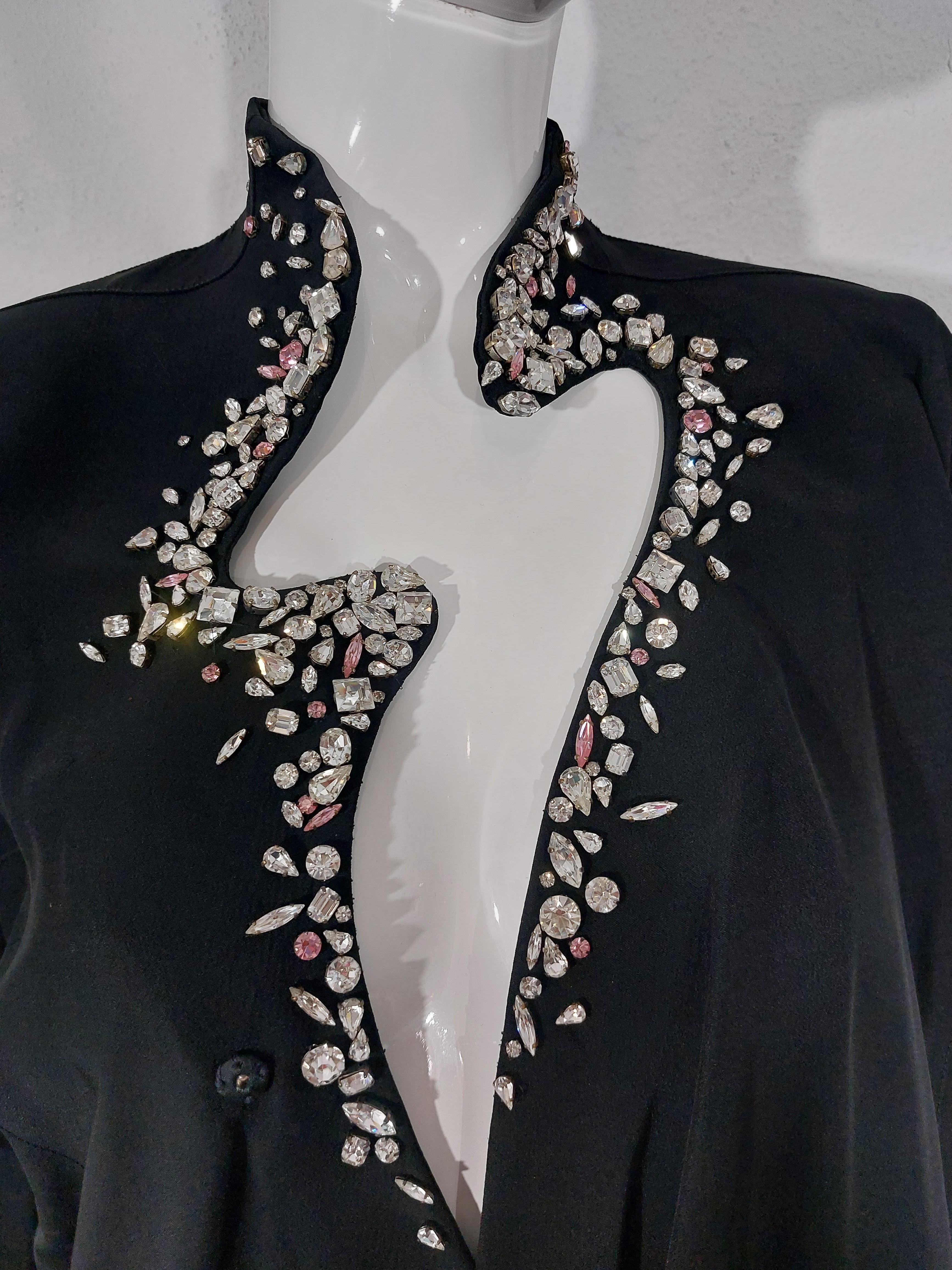 Thierry Mugler Rhinestone Stone Strass Diamond Evenening Couture Gown Dress For Sale 8