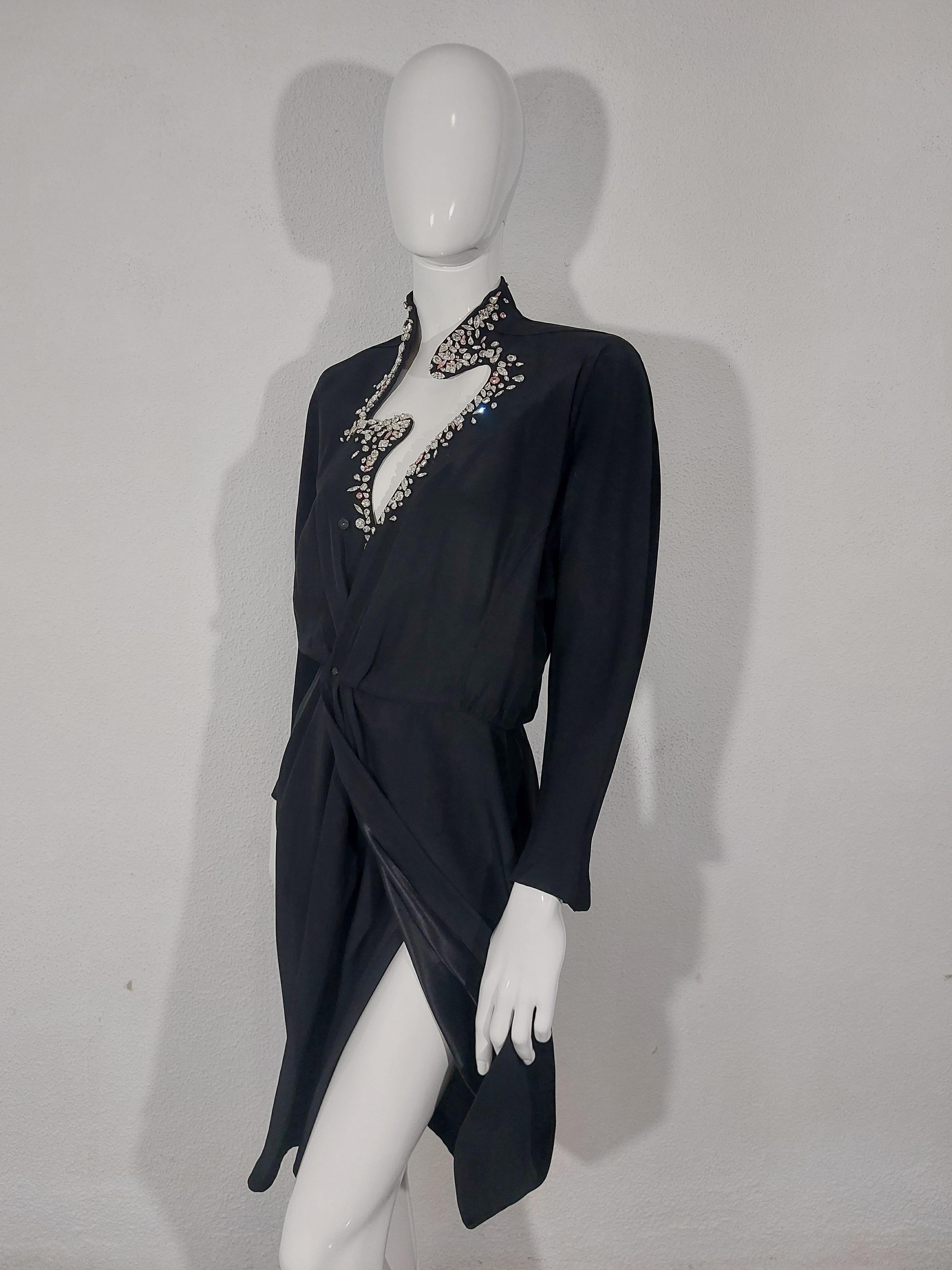 Thierry Mugler Rhinestone Stone Strass Diamond Evenening Couture Gown Dress For Sale 9