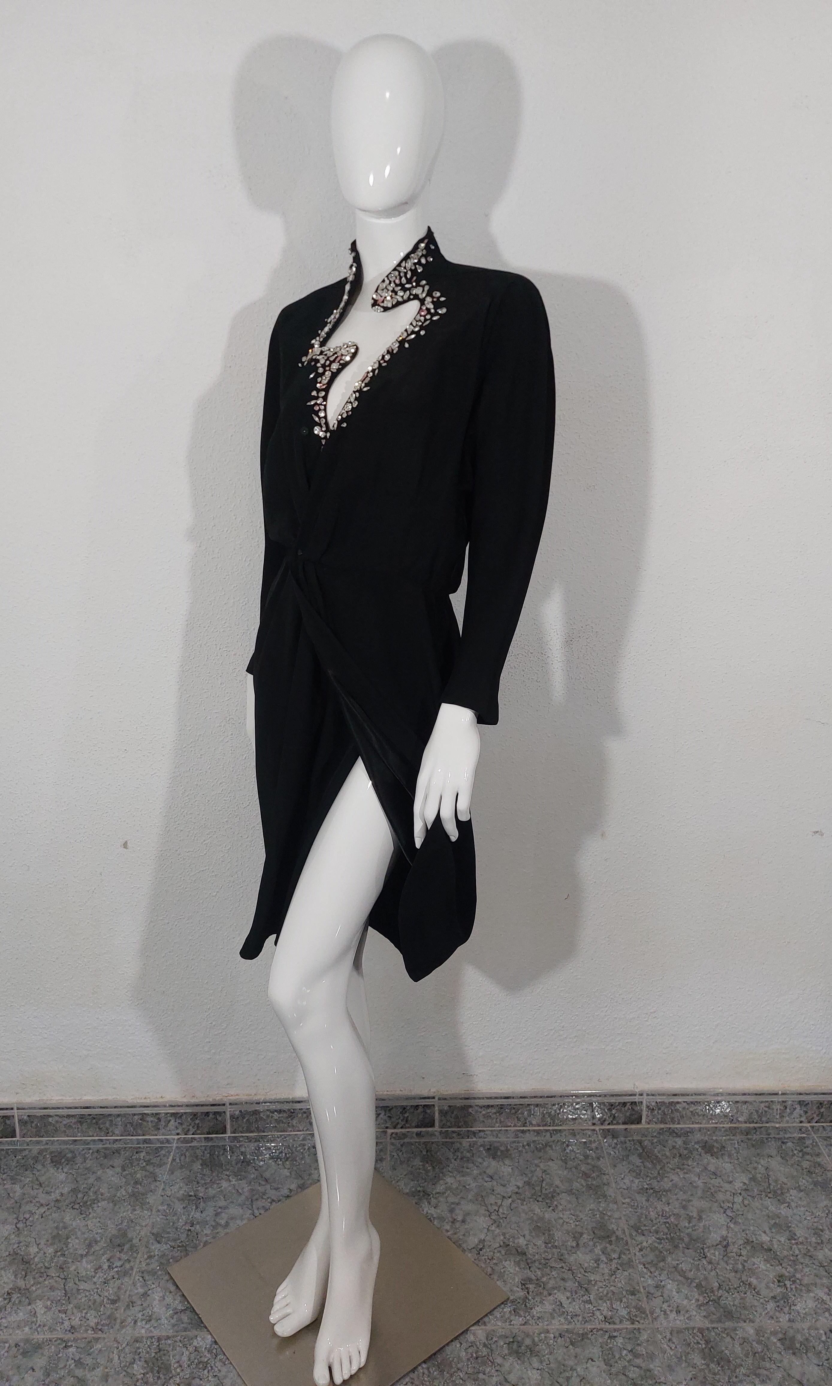 Thierry Mugler Rhinestone Stone Strass Diamond Evenening Couture Gown Dress For Sale 10