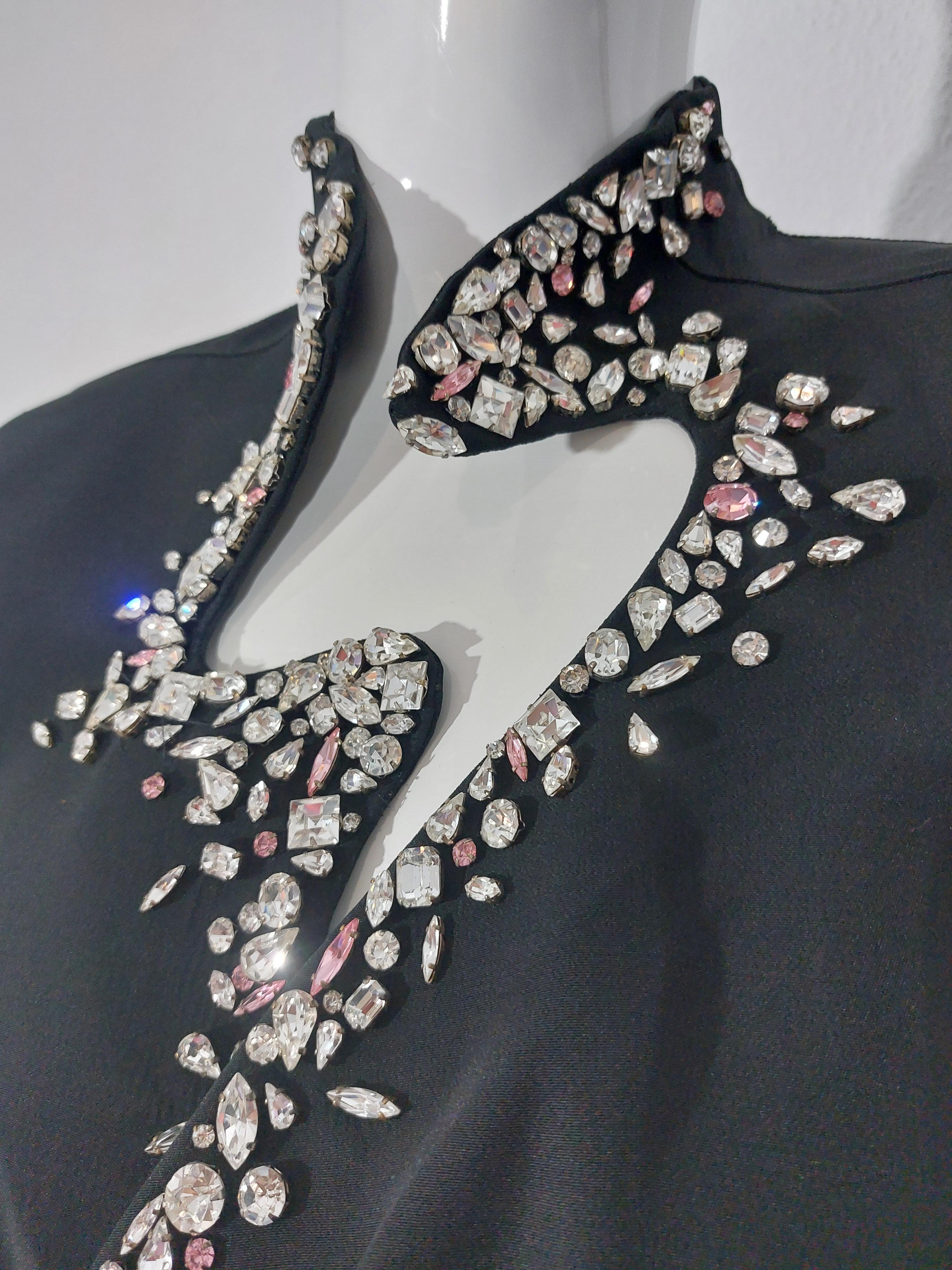 Thierry Mugler Rhinestone Stone Strass Diamond Evenening Couture Gown Dress For Sale 2