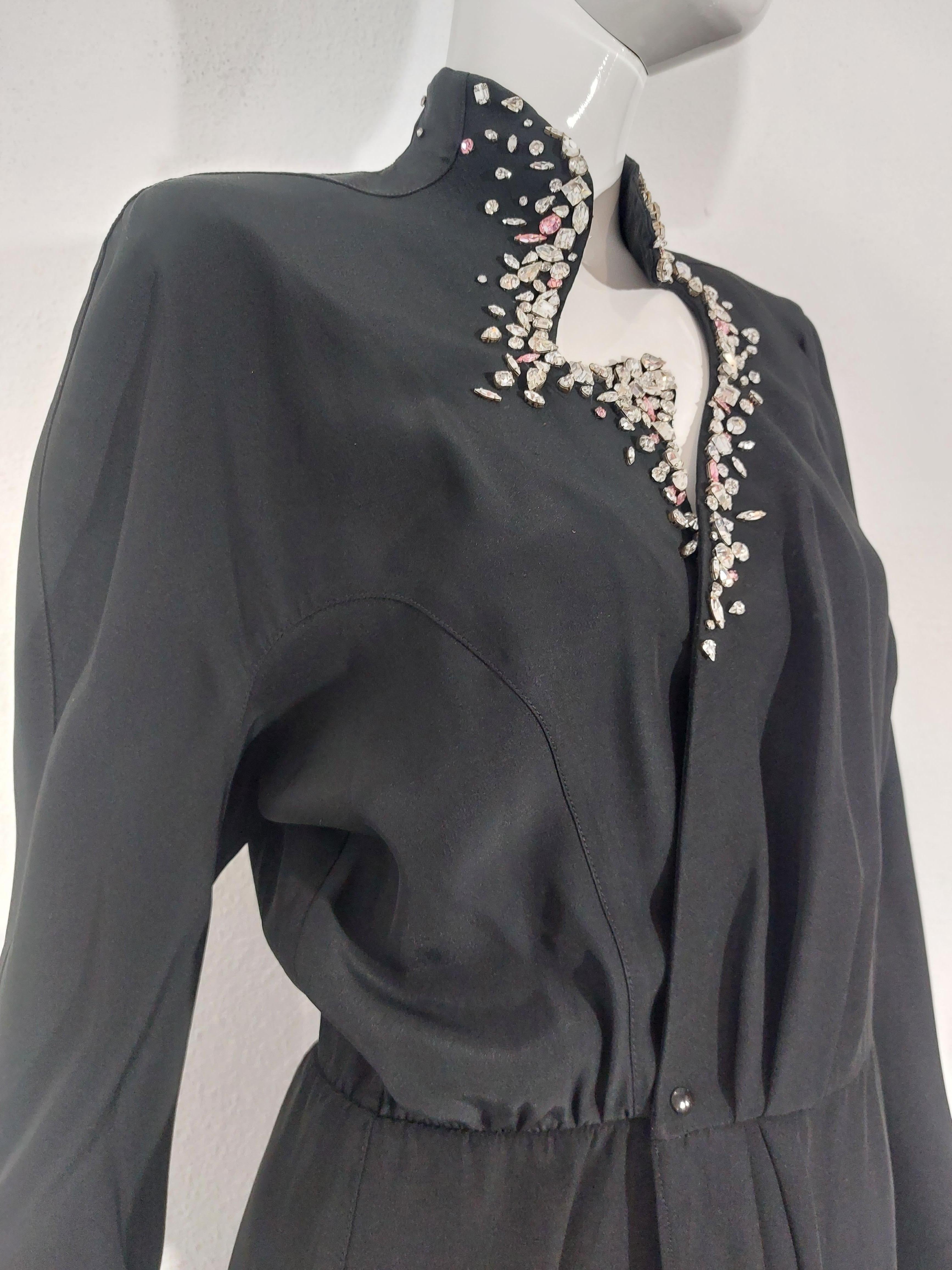 Thierry Mugler Rhinestone Stone Strass Diamond Evenening Couture Gown Dress For Sale 4