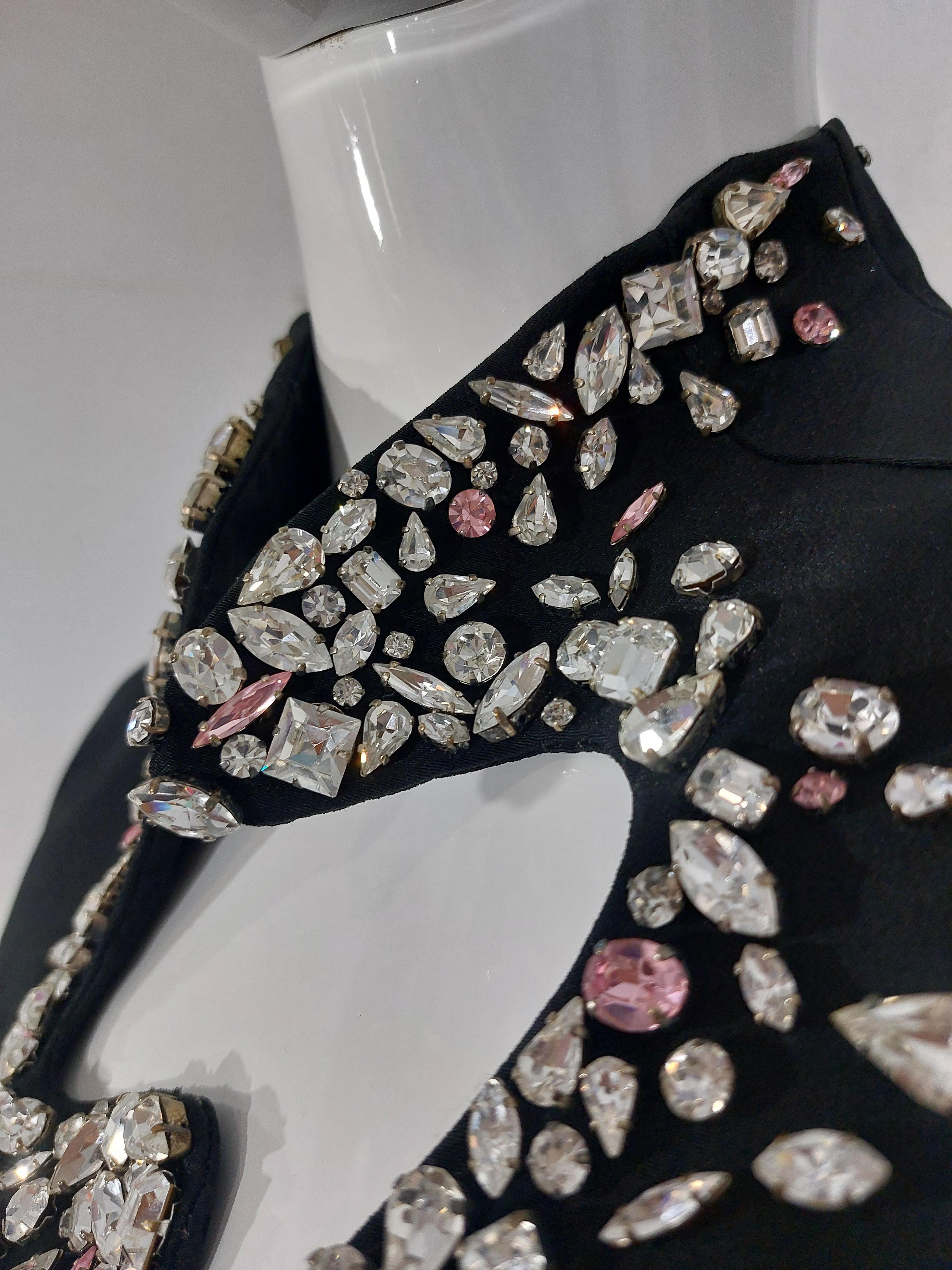 Thierry Mugler Rhinestone Stone Strass Diamond Evenening Couture Gown Dress For Sale 5