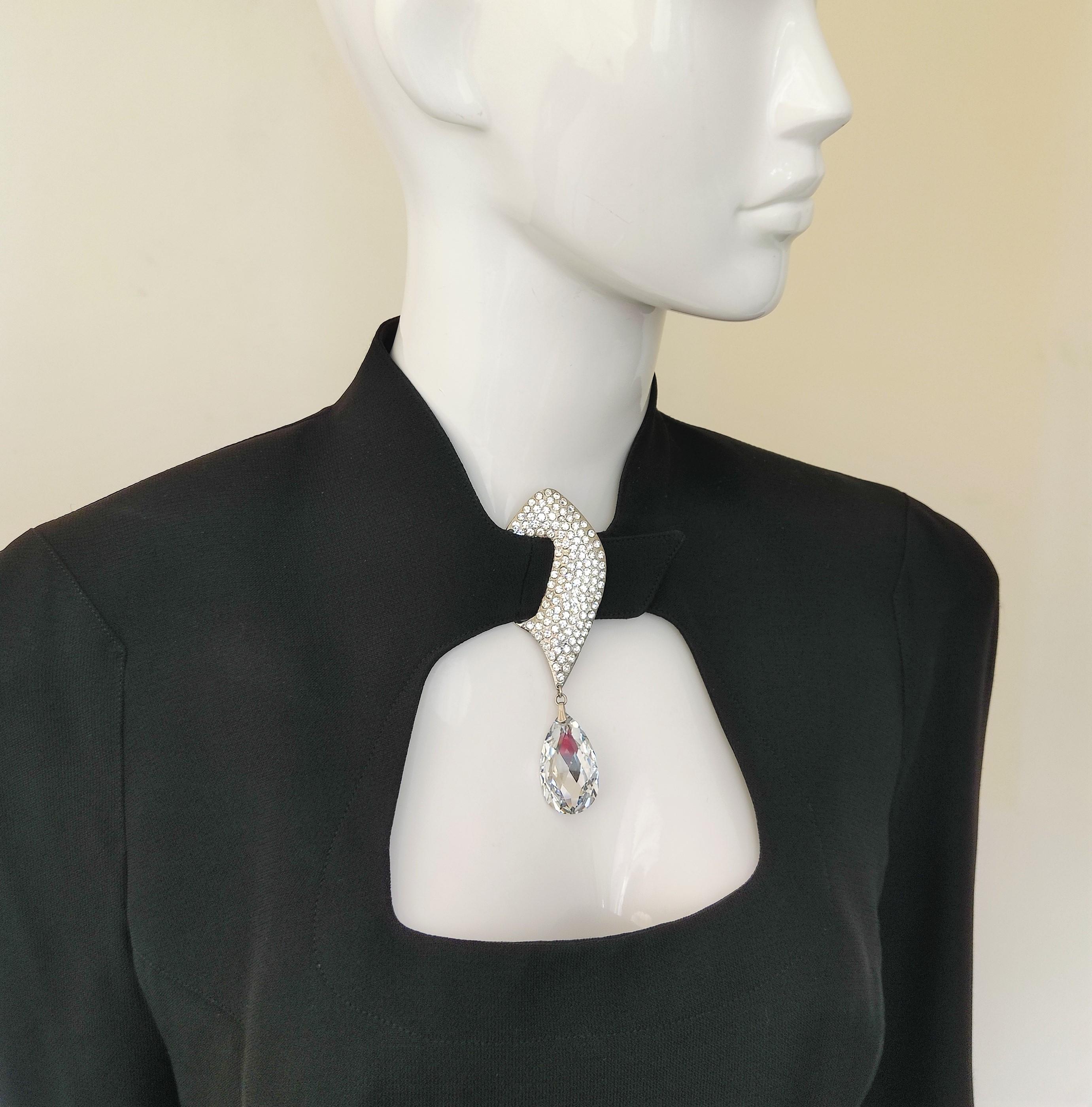 Thierry Mugler Rhinestone Stone Strass Diamond Evenening Couture Runway Dress For Sale 5