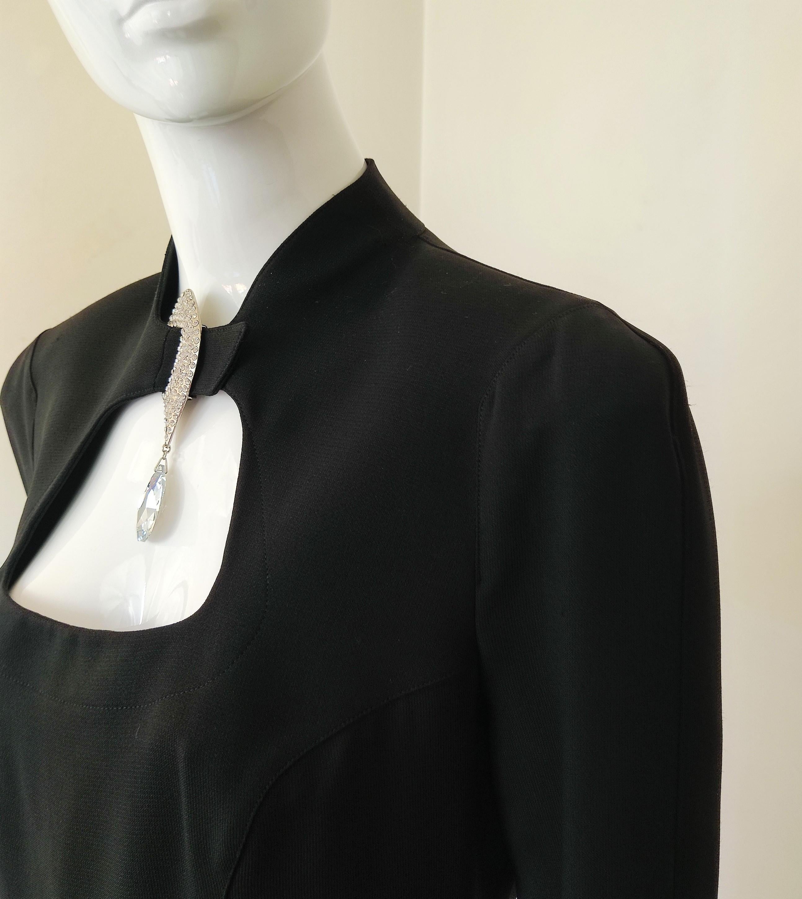 Thierry Mugler Rhinestone Stone Strass Diamond Evenening Couture Runway Dress For Sale 6