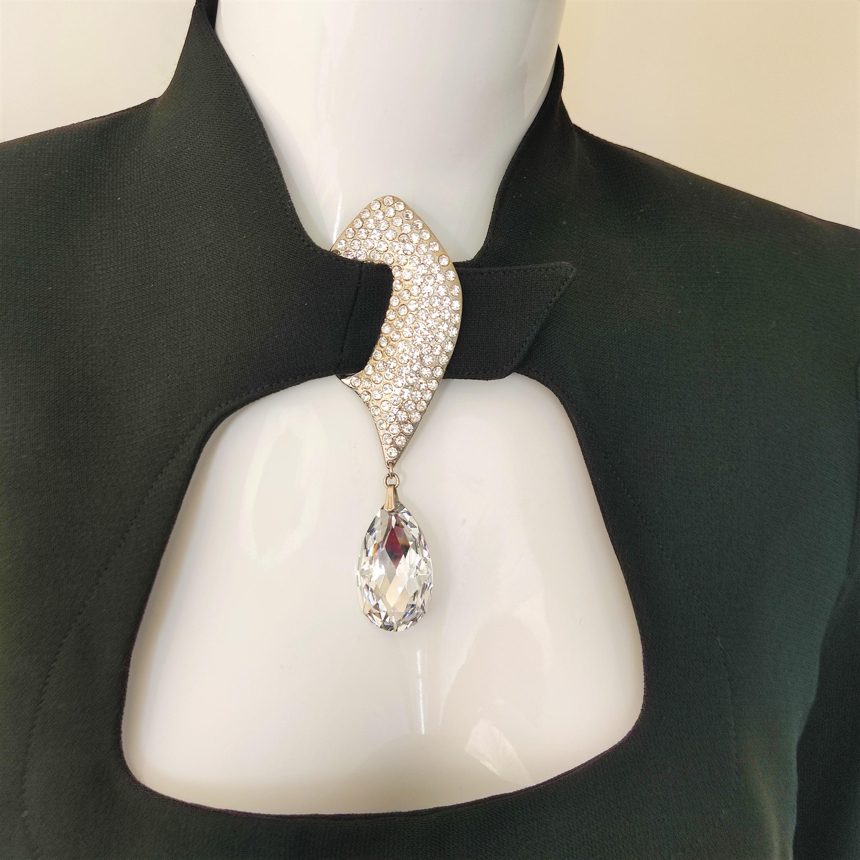 Thierry Mugler Rhinestone Stone Strass Diamond Evenening Couture Runway Robe en vente 4