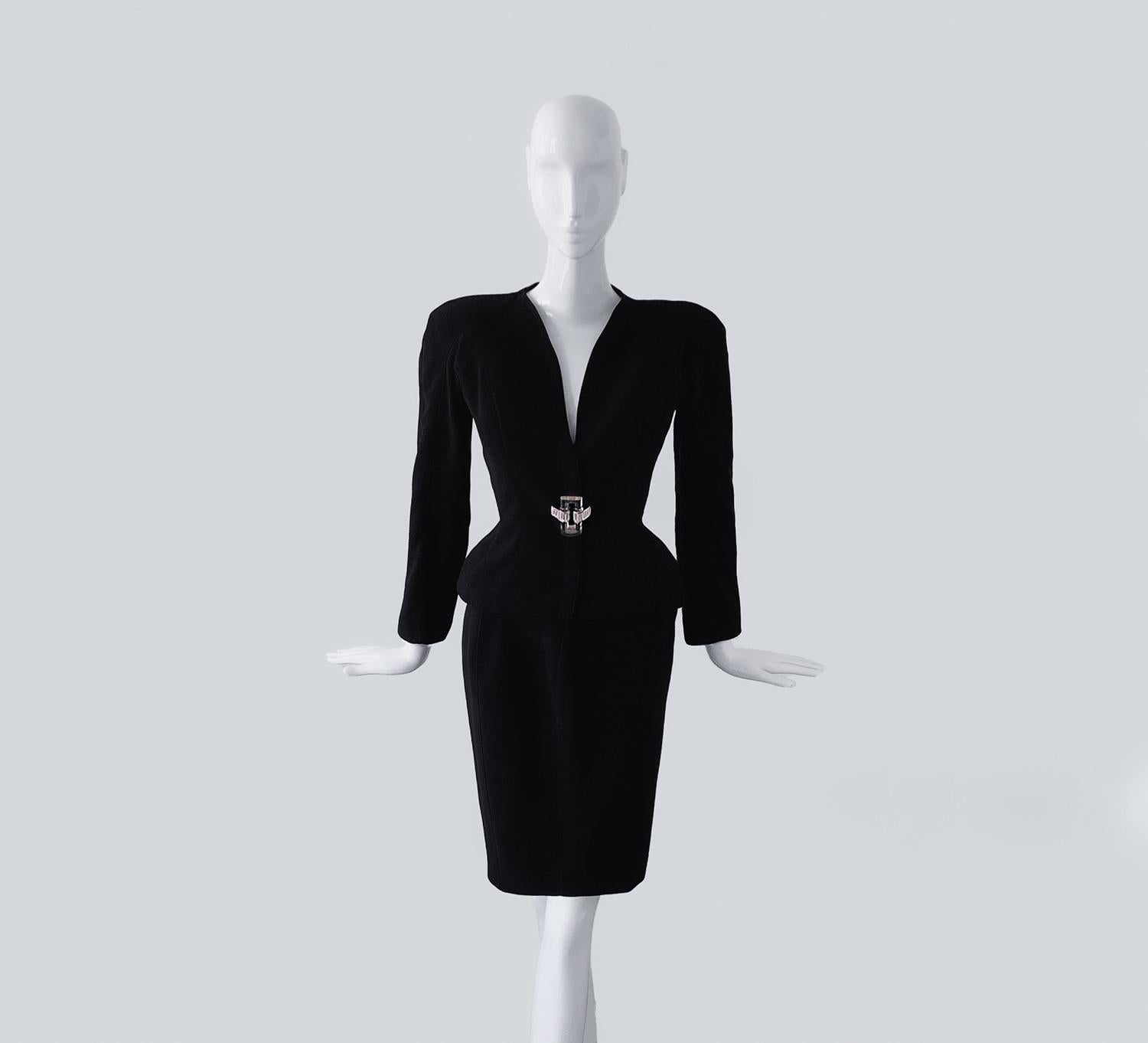 mugler black suit