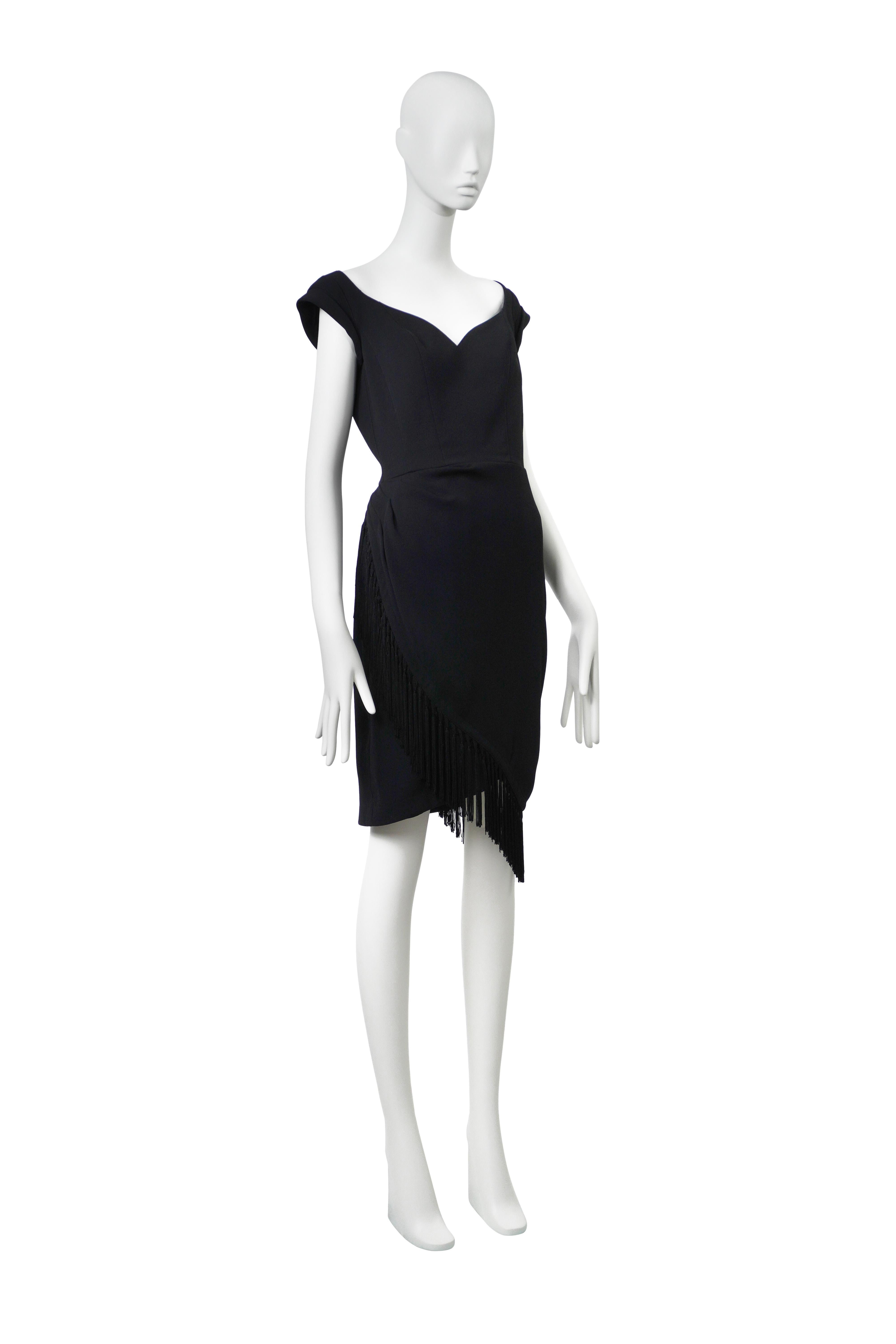 THIERRY MUGLER S/S 1997 Sanduhr-Fransenkleid FR38 im Angebot 4