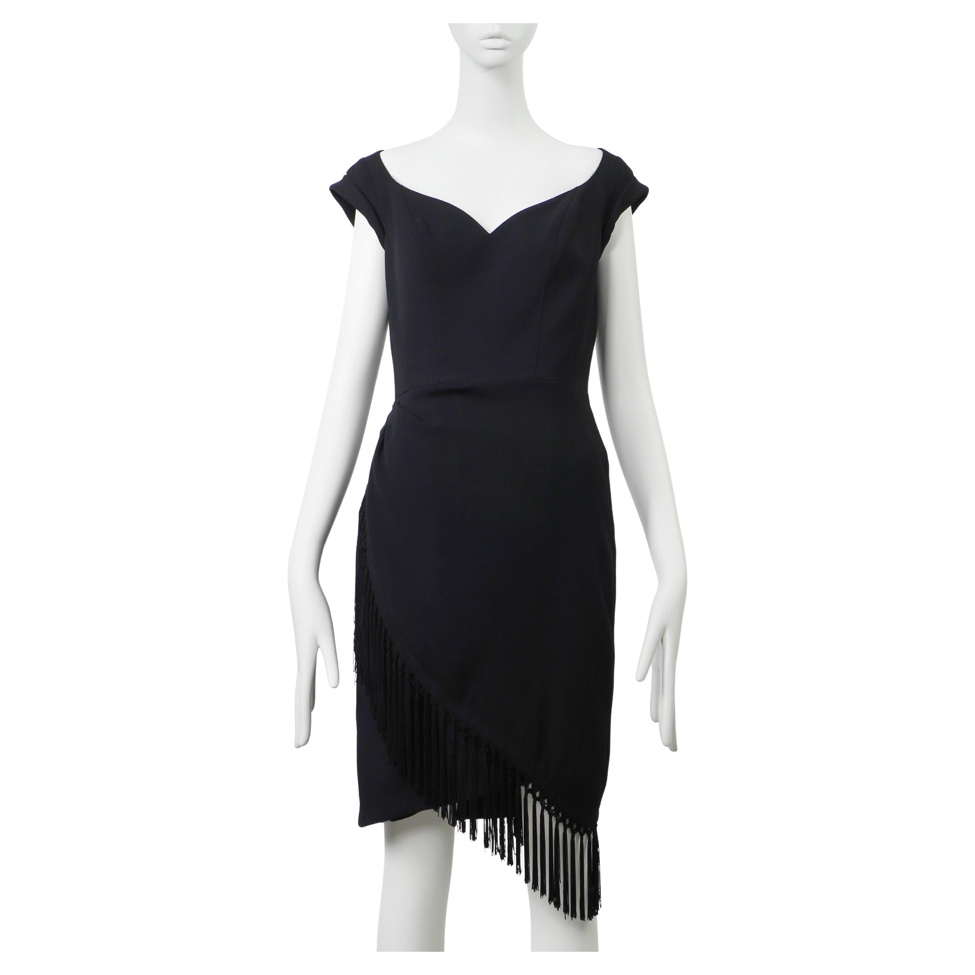 THIERRY MUGLER S/S 1997 Robe à franges en sablier FR38