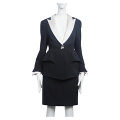 Thierry Mugler S/S 1997 “Les Insectes” Suit Rhinestone Fly Embellishment FR42