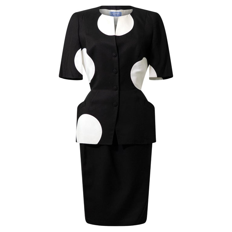 THIERRY MUGLER S/S 1998 Rare Runway Polka Dot Suit Documented by 
