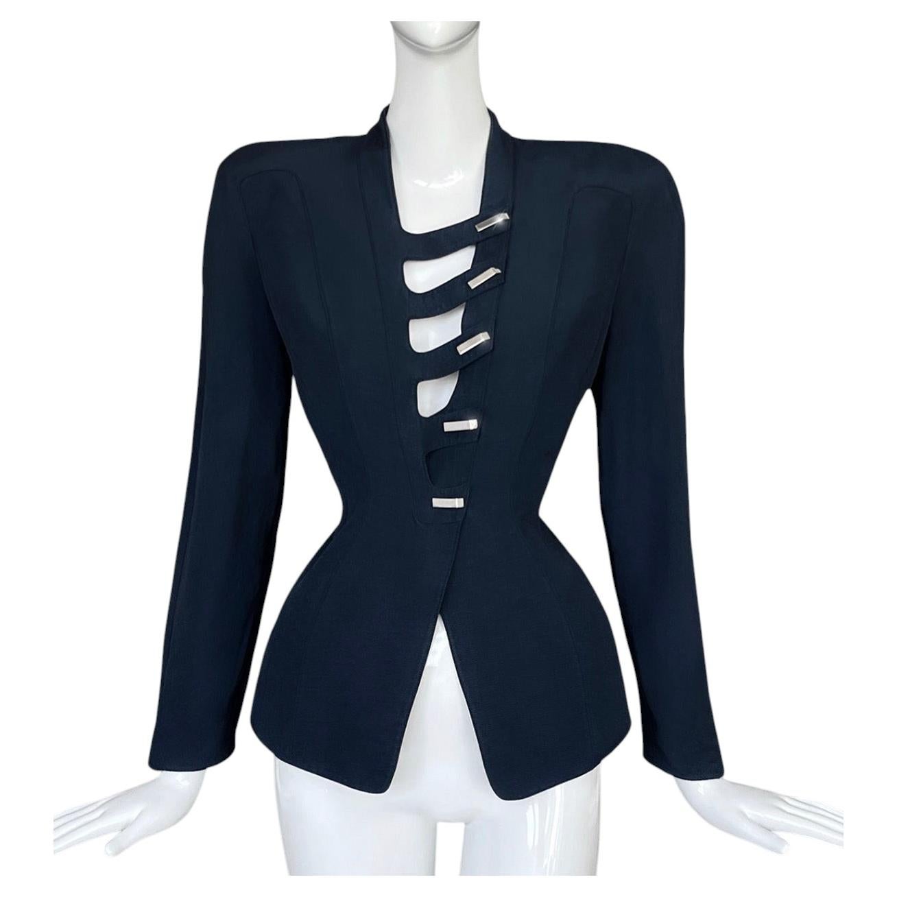 Thierry Mugler Sculptural Cut-Out Jacket Metal Details
