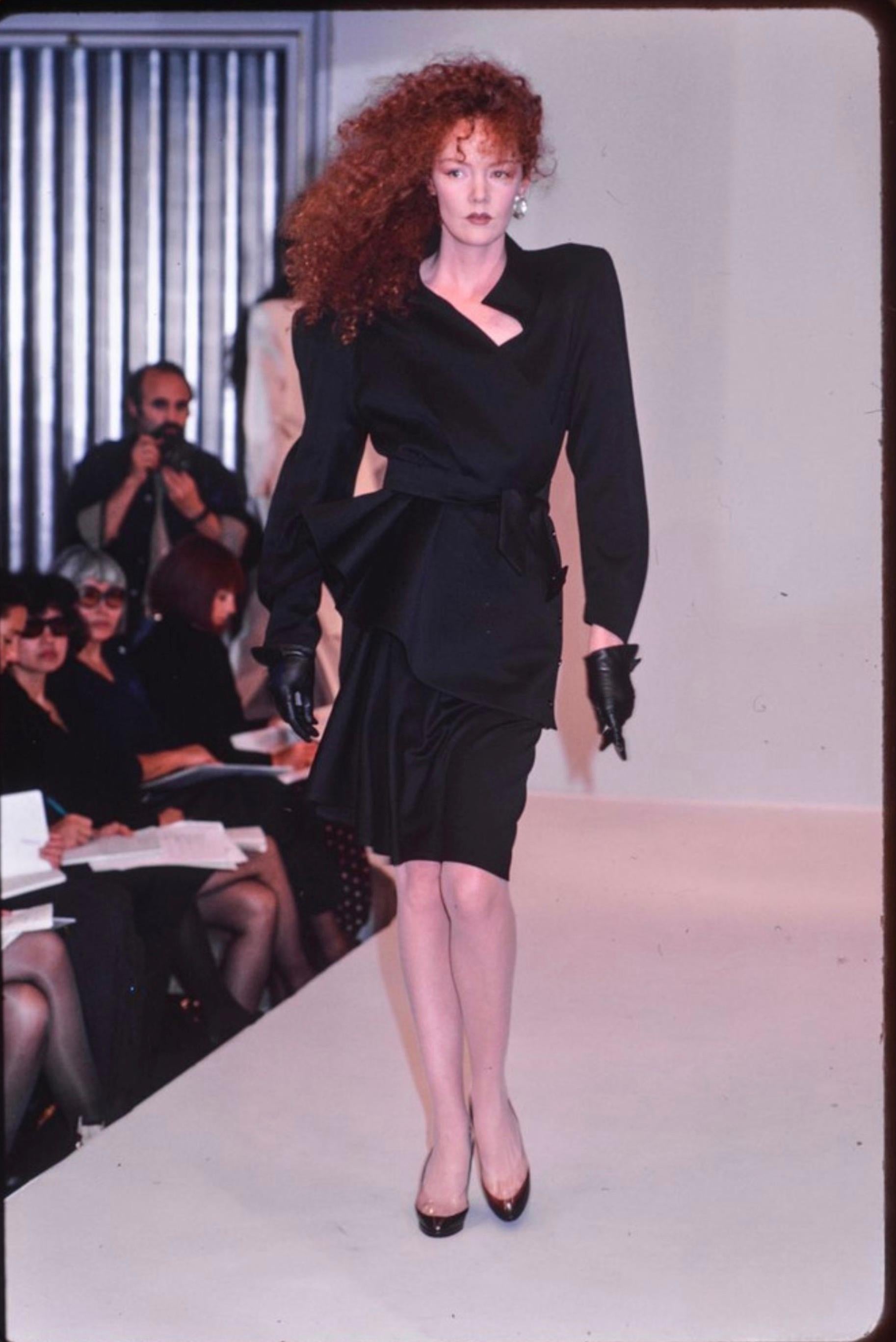 Stunning Thierry Mugler Spring Summer 1987 Ensemble: A Masterclass in Architectural Seduction
Thierry Mugler was never one to simply design clothing - he sculpted, he dramatized, he exalted the female form with an architect’s precision. This