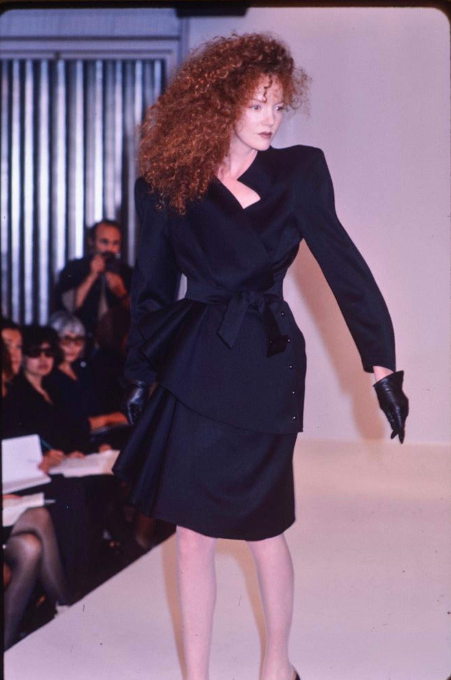 Thierry Mugler Sculptural Ensemble SS 1987 Black Suit Dress For