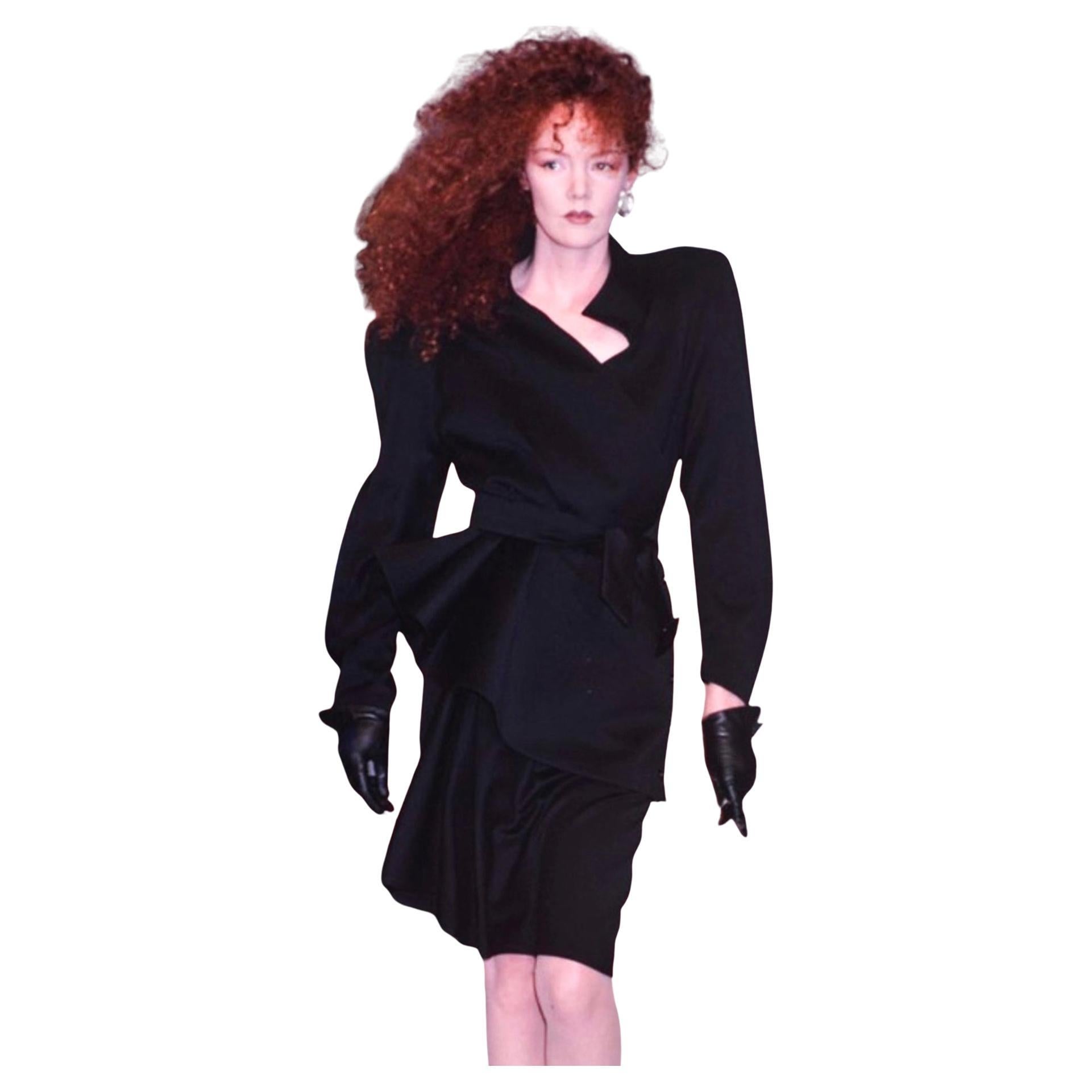 Thierry Mugler Sculptural Ensemble SS 1987 Black Suit Dress