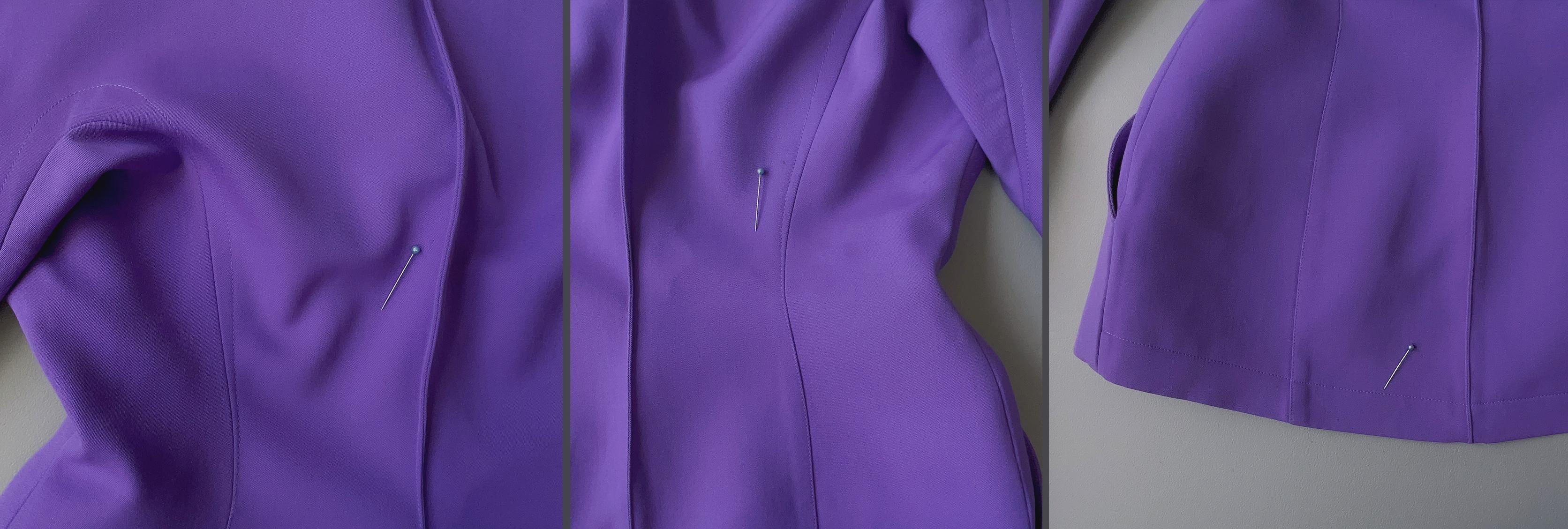 Veste sculpturale d'archives Thierry Mugler FW1989  Iman violet / violet  en vente 4