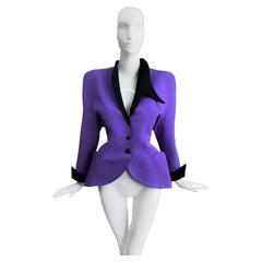 Thierry Mugler FW1989 Archival Sculptural Jacket  Dramatic Iman Purple / Violet 