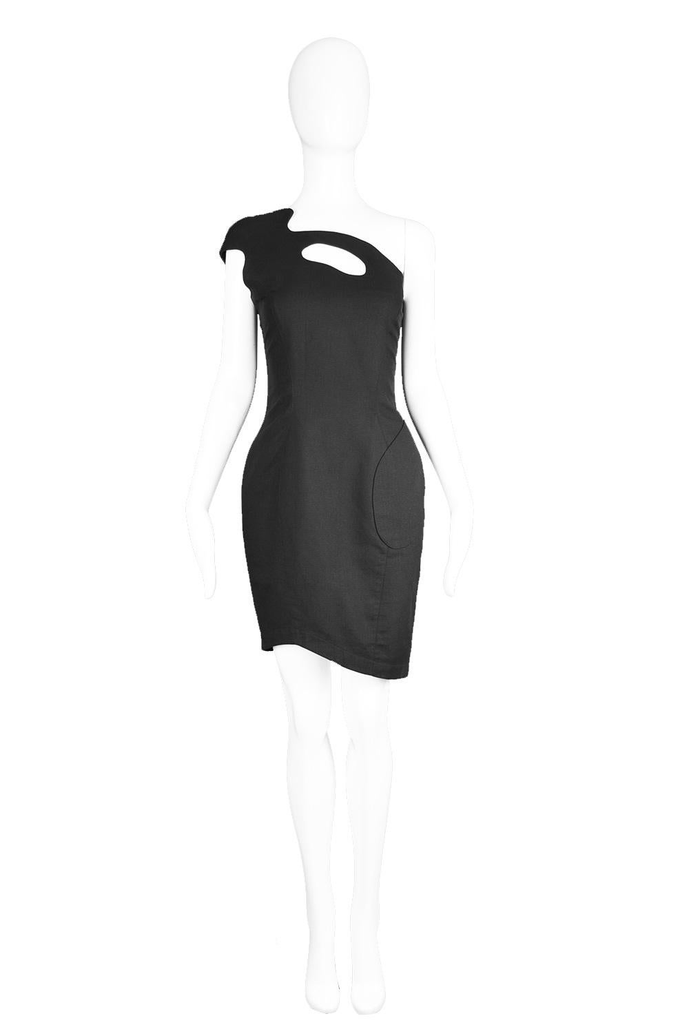 Thierry Mugler Sculptural One Shoulder Vintage Black Cotton Party Dress, 1980s

Estimated Size: UK 10/ US 6/ EU 38. Please check measurements & description by clicking 'Continue Reading' below.
Bust - 34” / 86cm
Waist - 28” / 71cm
Hips - 36” /