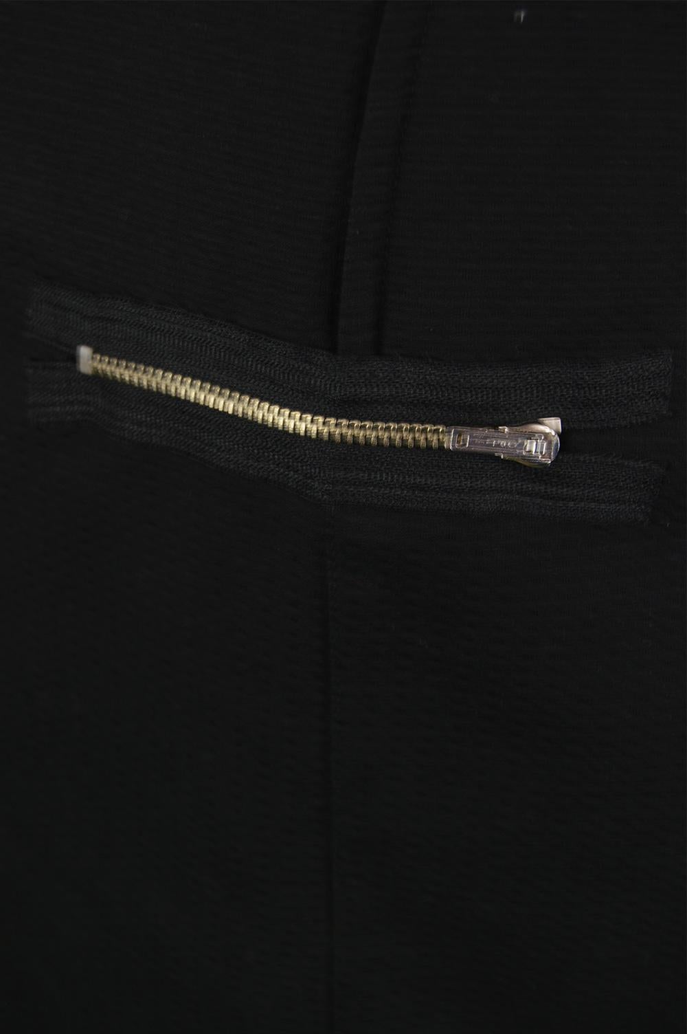 Thierry Mugler Sculptural One Shoulder Vintage Black Cotton Party Dress, 1980s For Sale 5