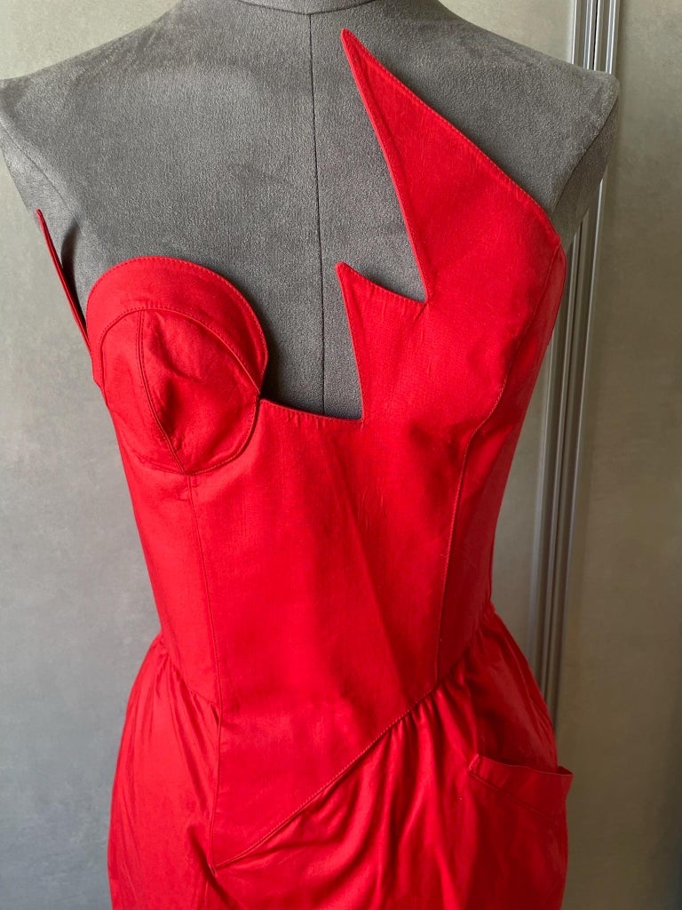 red avant garde dress Bold Avant Garde Red Look in Dress to Impress