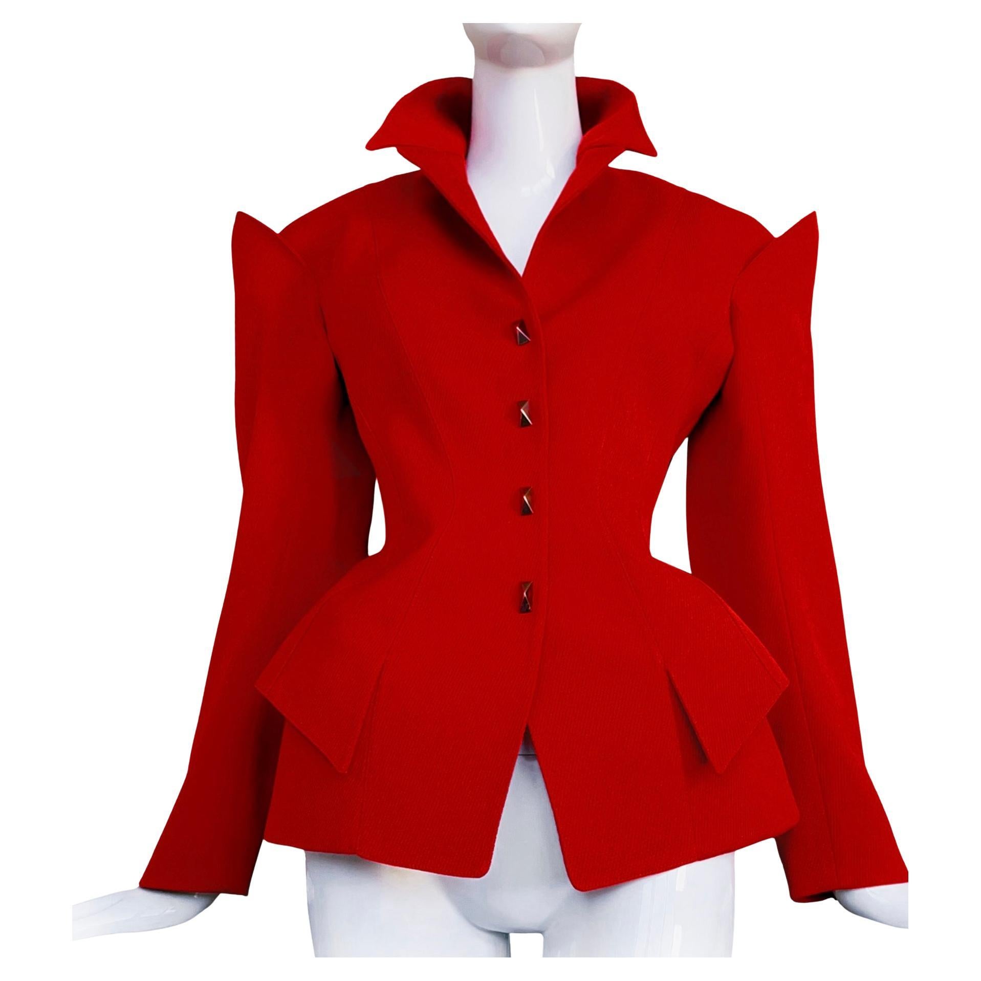 Thierry Mugler Chaqueta escultural Colección Arquitectura FW 1995 Botones metálicos