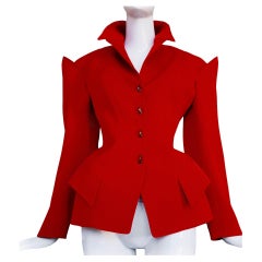 Vintage Thierry Mugler Scuptural Jacket FW 1995 Architecture Collection Metal Buttons