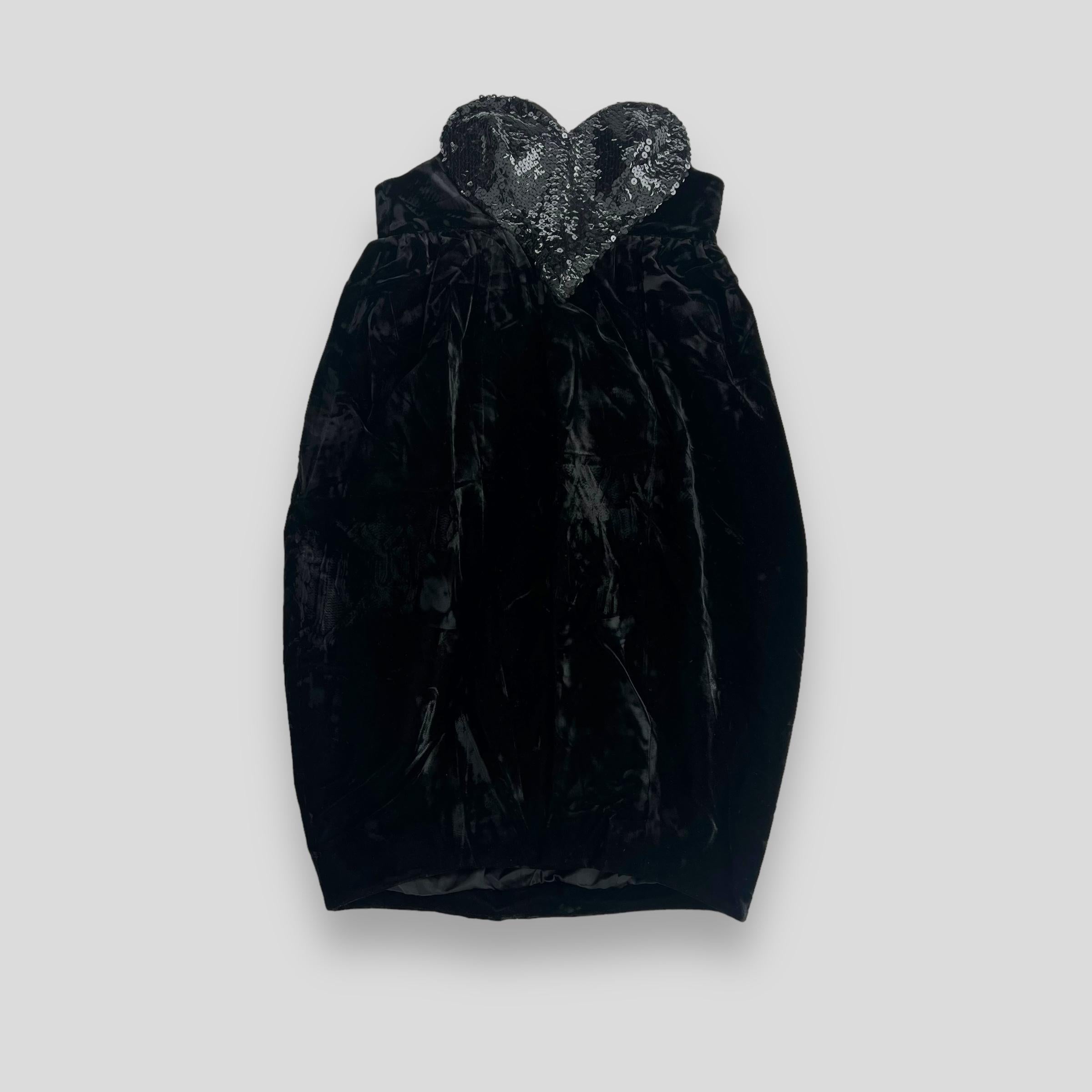 Thierry Mugler sequin heart dress velvet dress 2