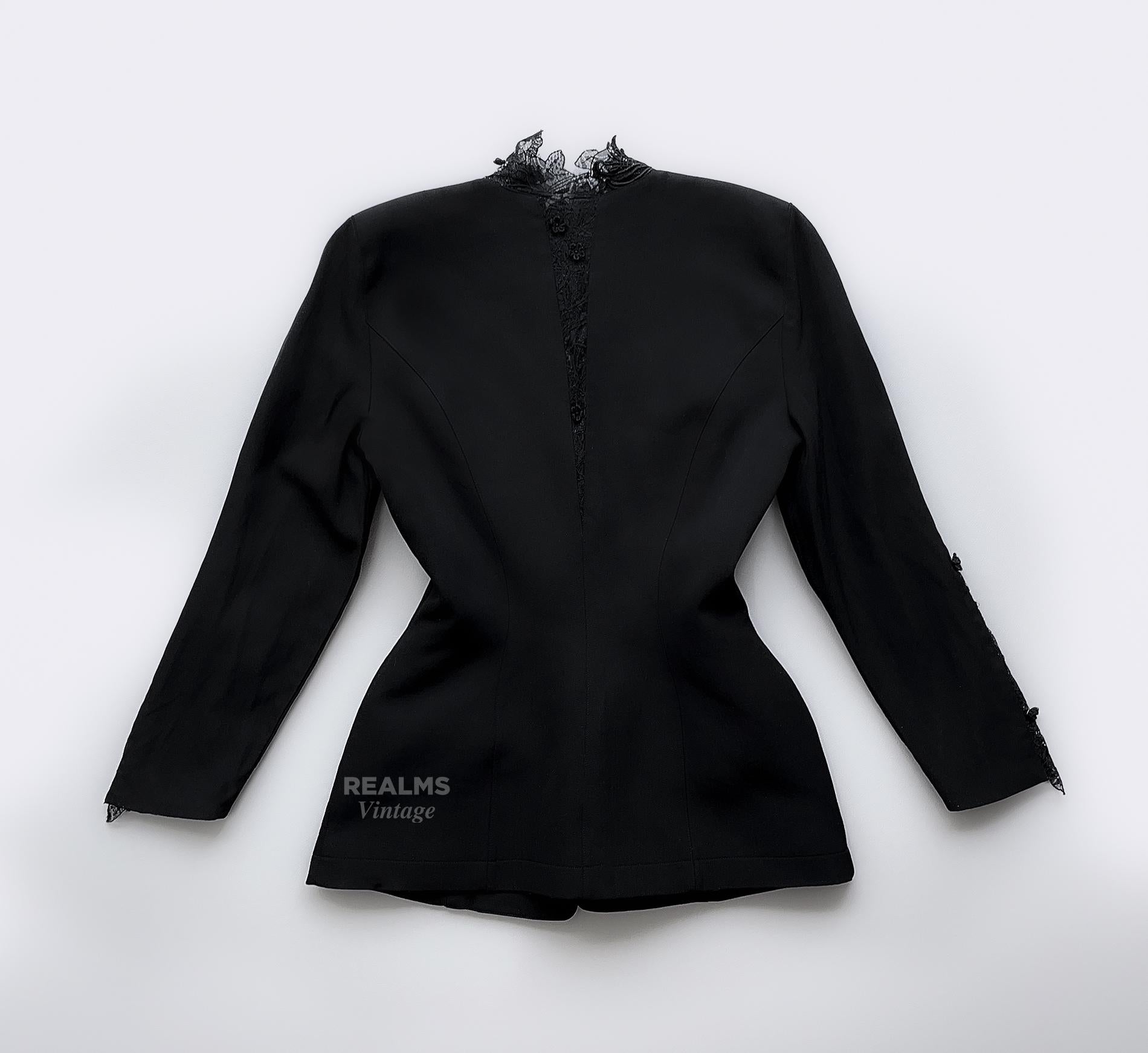 Thierry Mugler Sexy Black Jacket Cutout Lace  For Sale 2