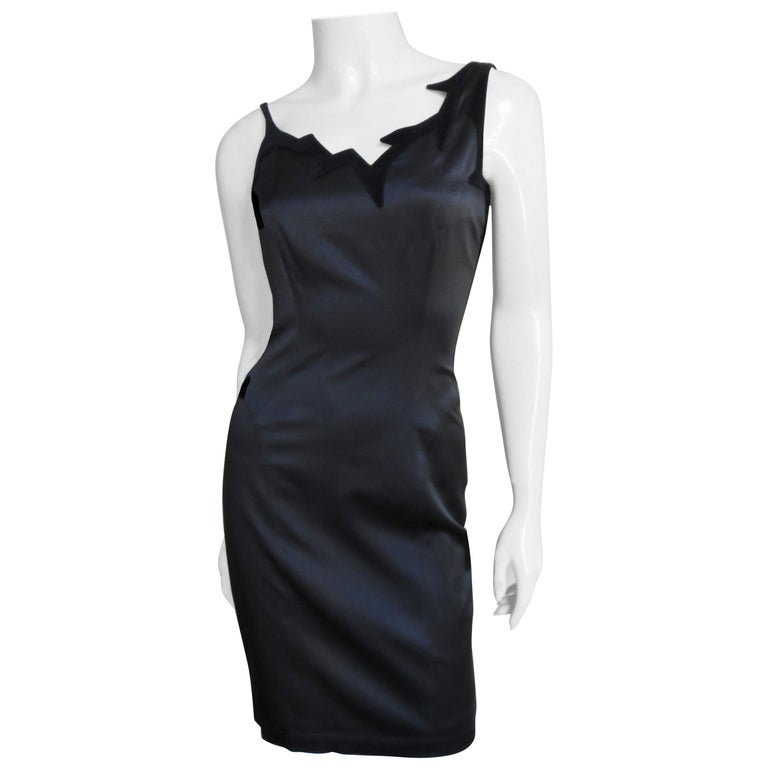 Thierry Mugler Silk Asynmetric Dress For Sale at 1stDibs