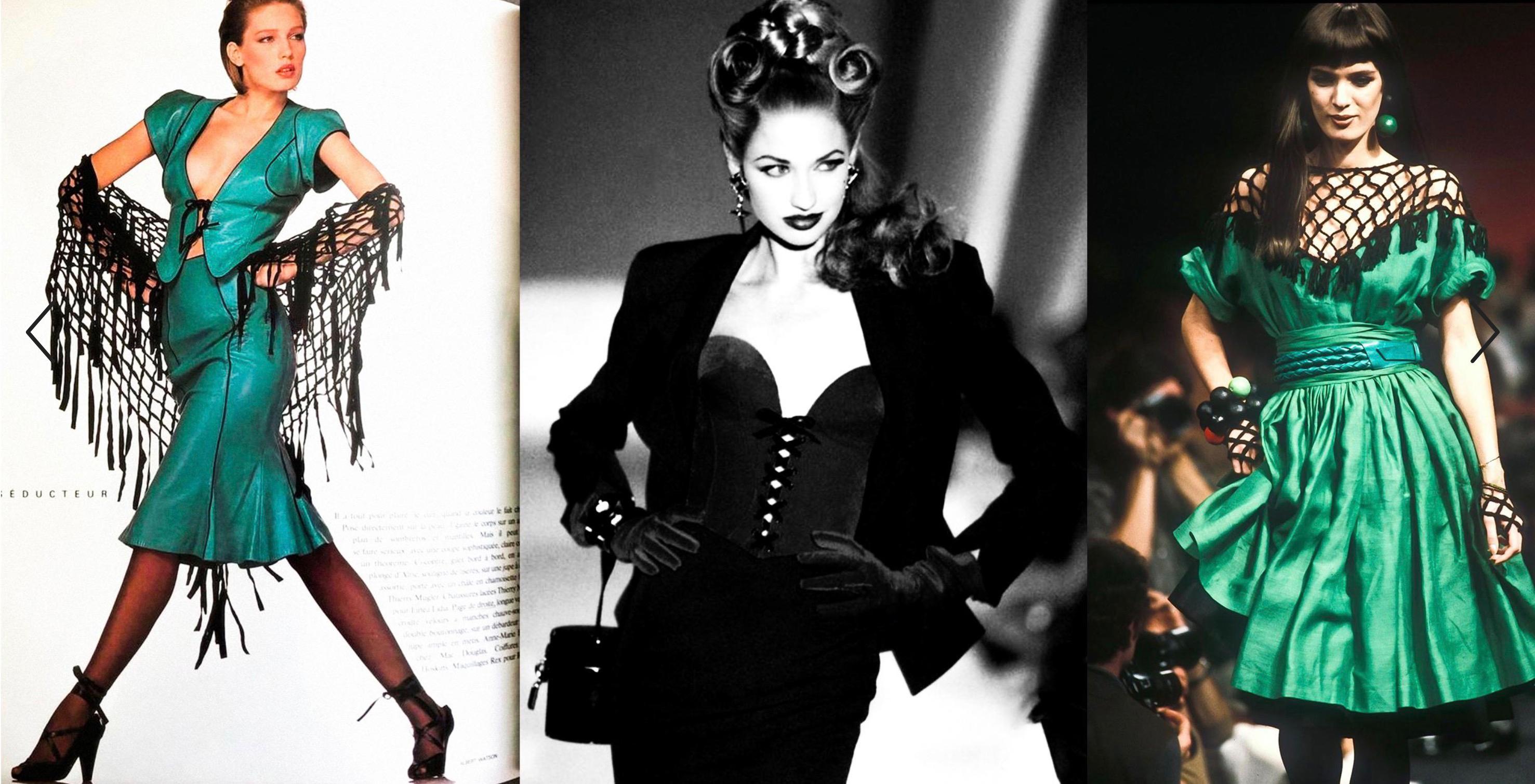 Stunning extremely rare Thierry Mugler Collectors piece. 
Dramatic pure Silk bustier, assuming Spring 1985 Collection. A masterpiece of sartorial artistry by the legend Mister Mugler! 
This corset, an epitome of Mugler’s visionary skill,