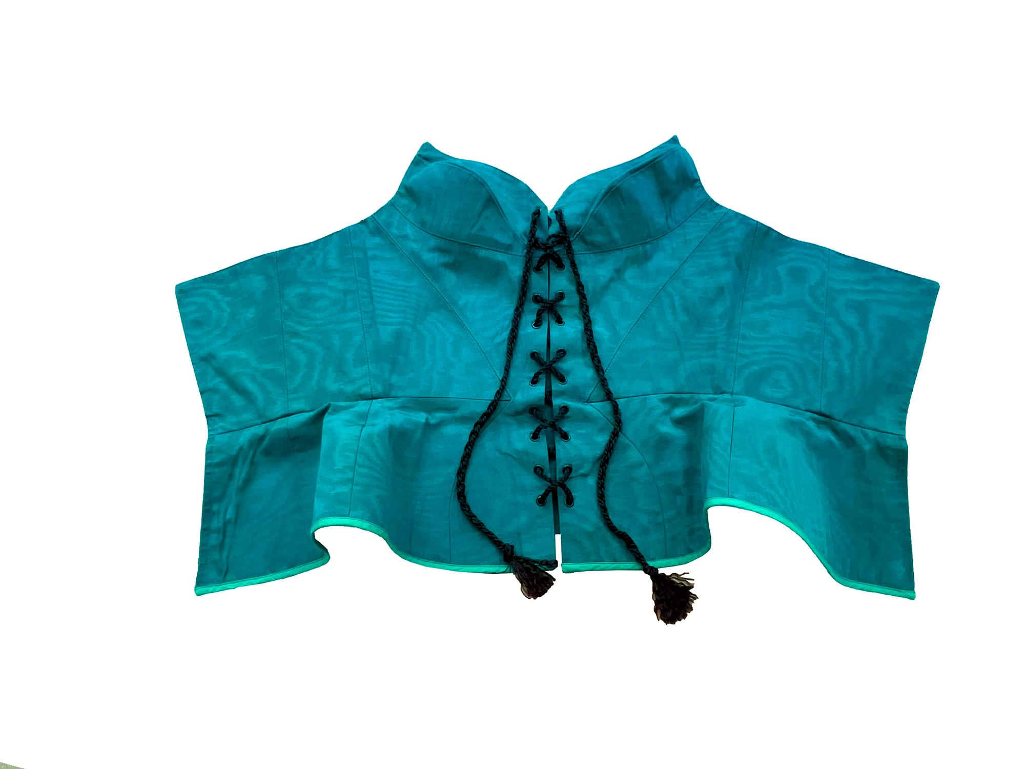 Thierry Mugler Silk Corset Dramatic Sculptural Bustier Top In Good Condition For Sale In Berlin, BE