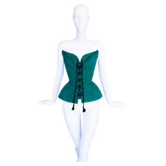 Thierry Mugler Silk Corset Dramatic Sculptural Bustier Top