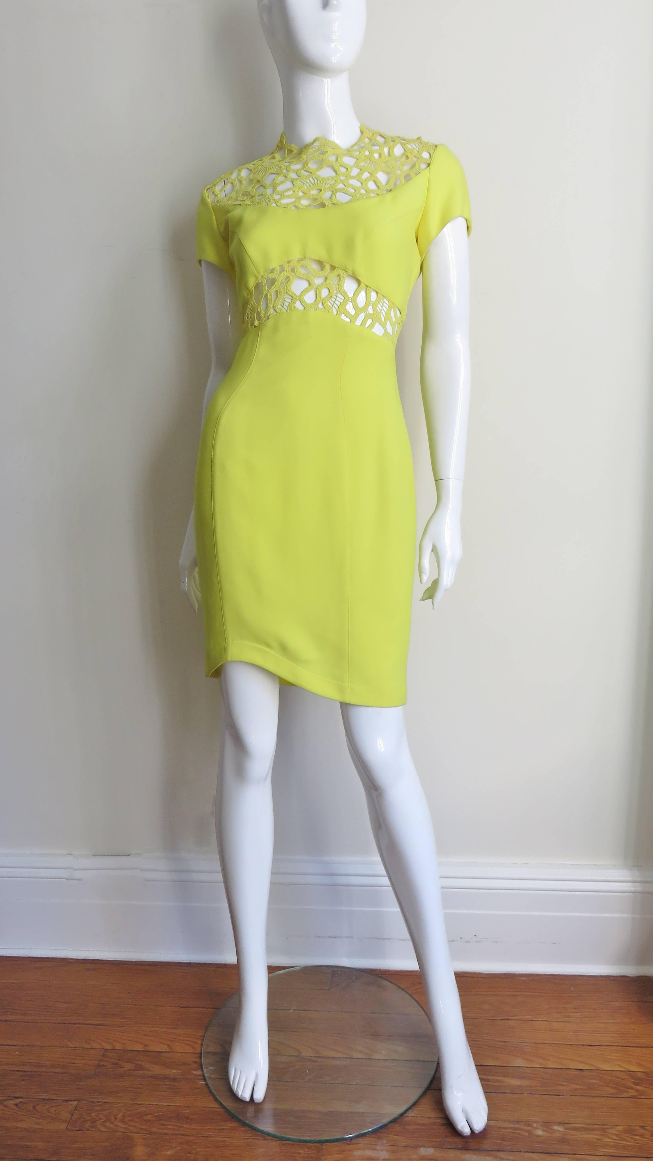 Thierry Mugler Silk Dress with Cut outs In Good Condition For Sale In Water Mill, NY